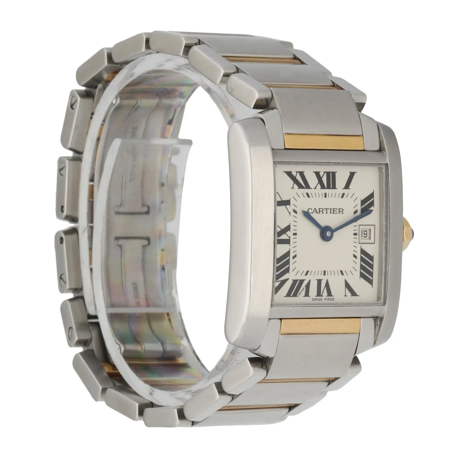 Cartier Tank Francaise 2465 Ladies Midsize Two Tone Watch Box Papers