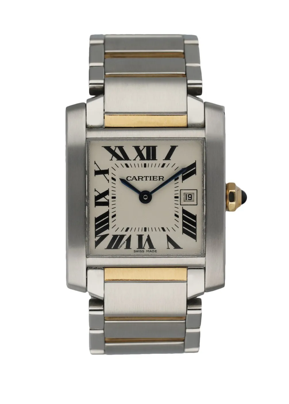 Cartier Tank Francaise 2465 Ladies Midsize Two Tone Watch Box Papers