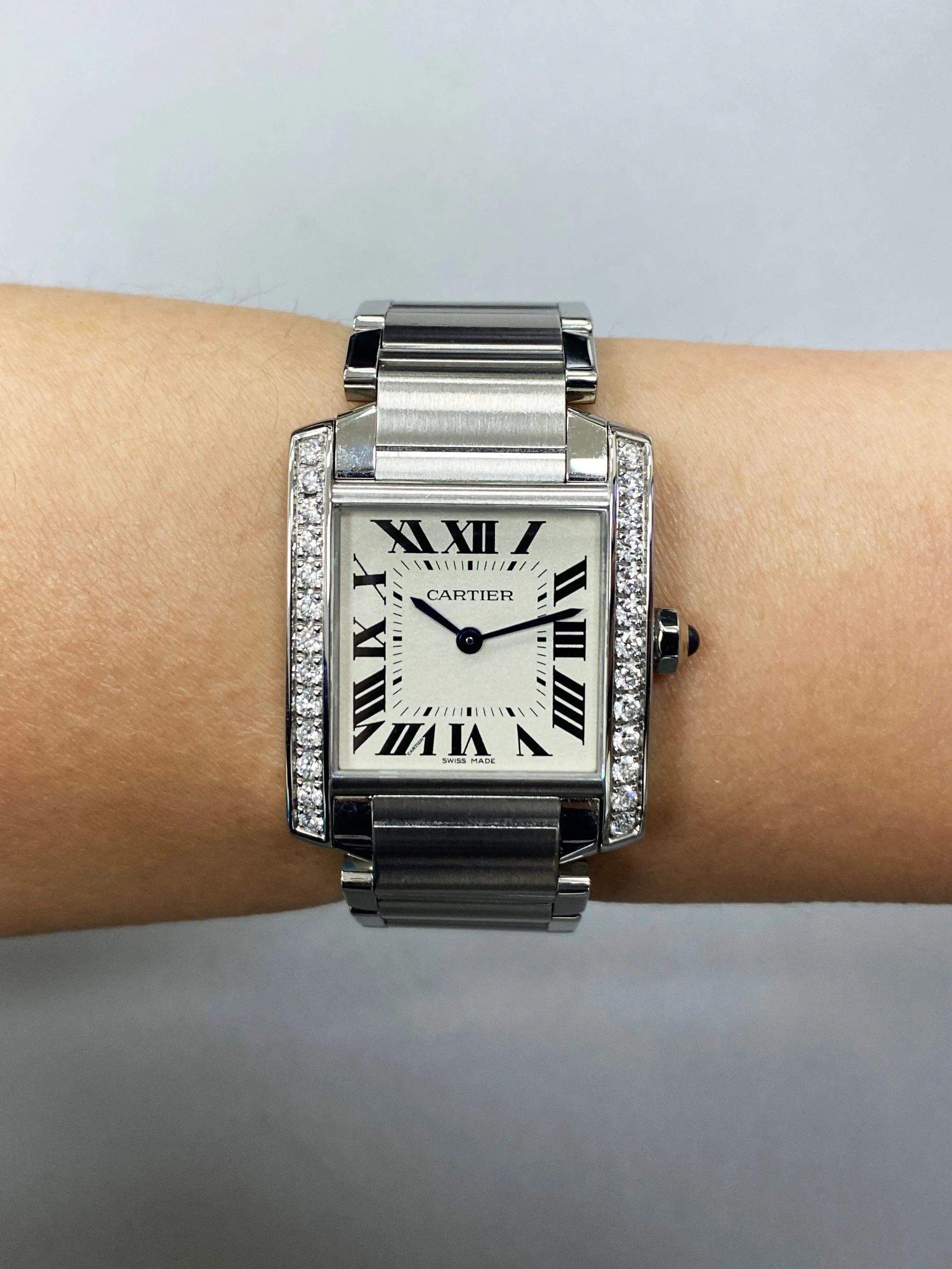 Cartier Tank Francaise W4TA0009 Midsize Ladies Watch Box Papers