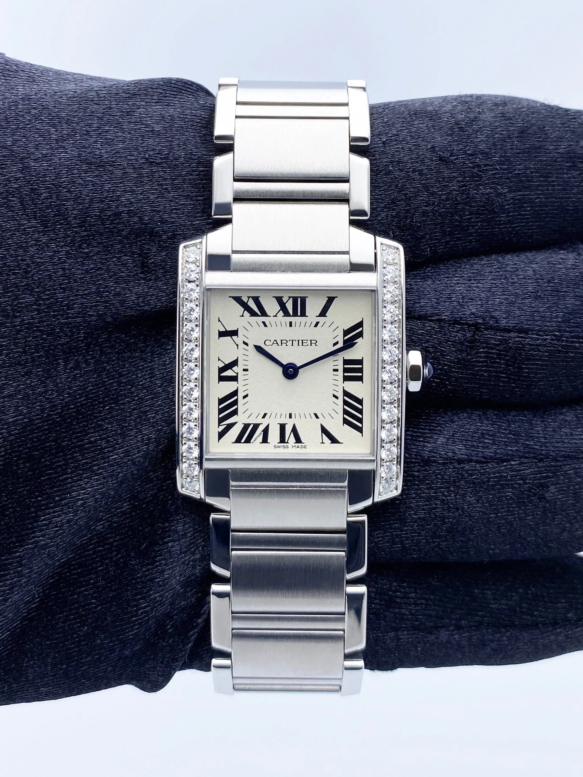 Cartier Tank Francaise W4TA0009 Midsize Ladies Watch Box Papers