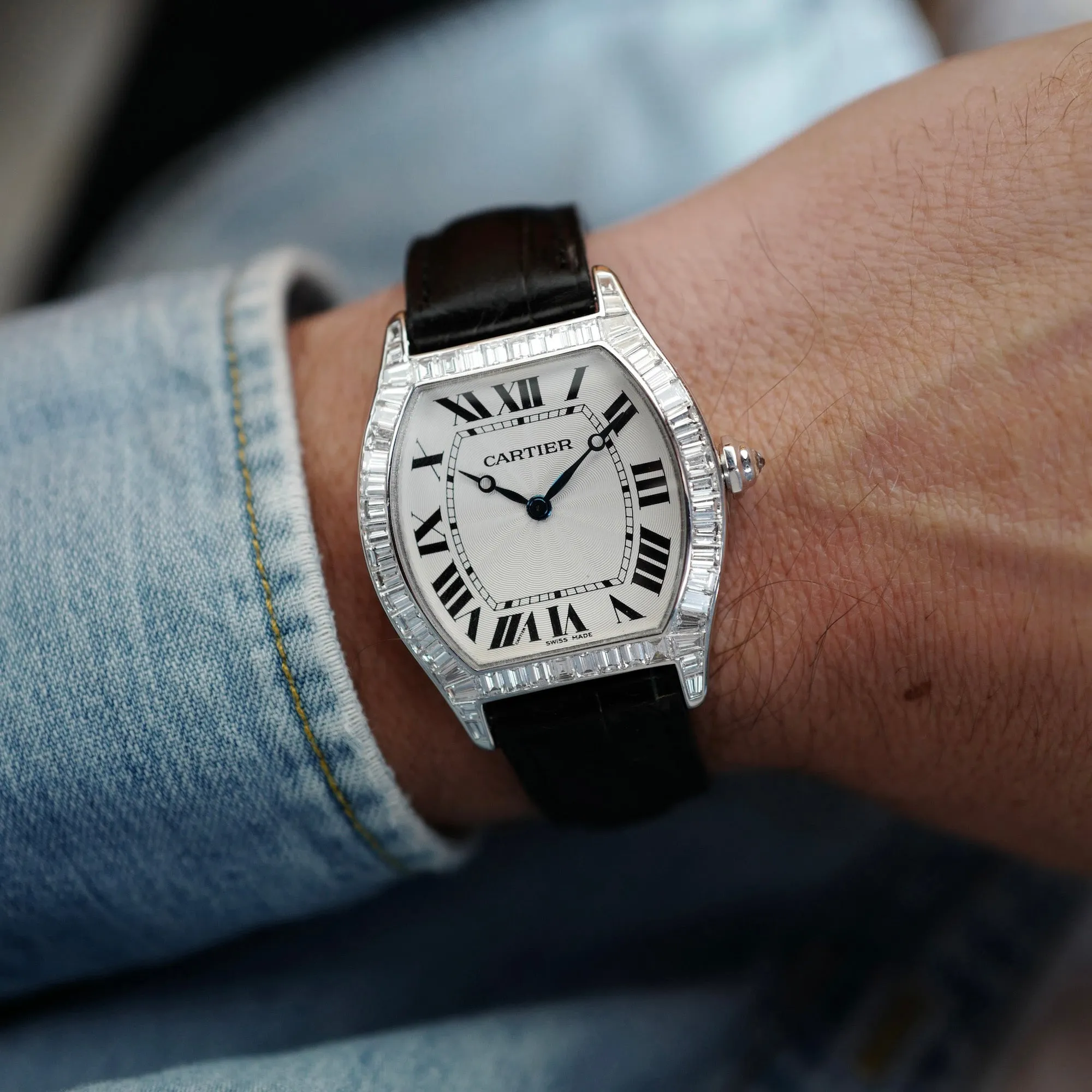 Cartier White Gold Tortue Ref. WGTO0003 with Original Baguette Diamonds