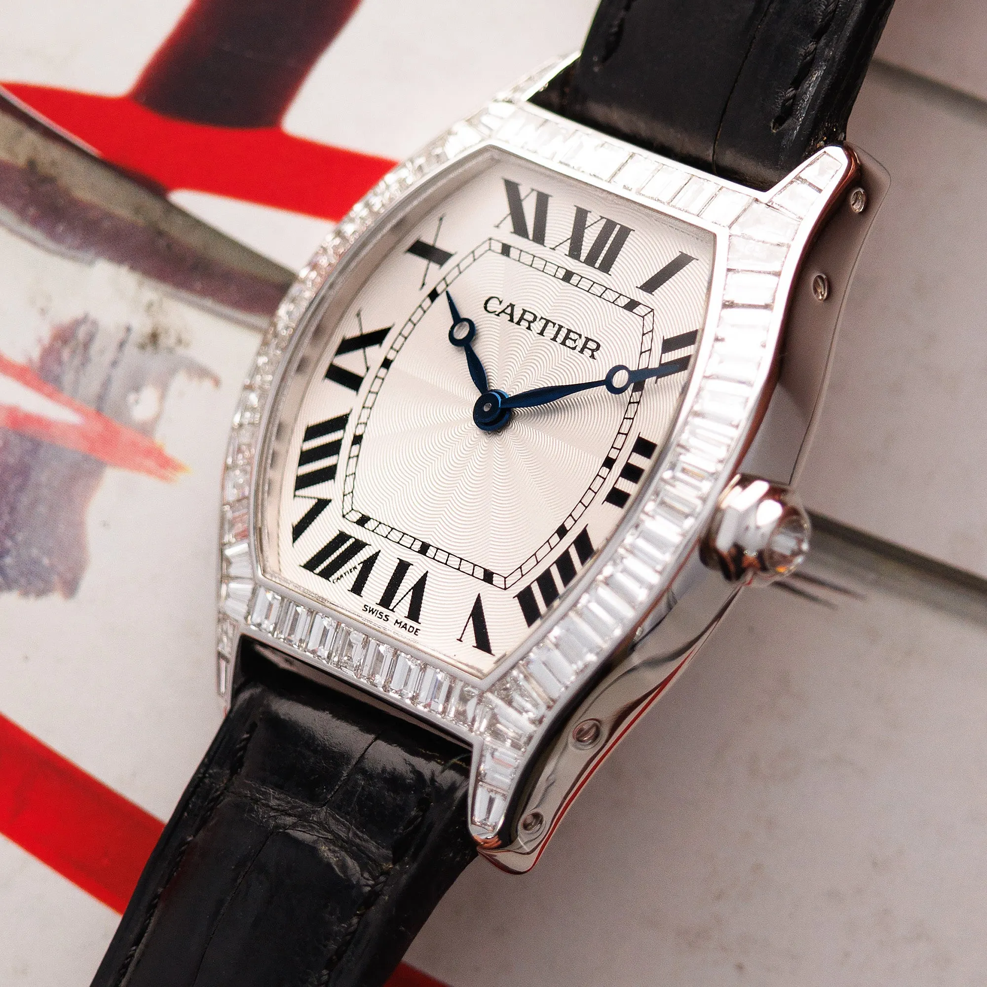 Cartier White Gold Tortue Ref. WGTO0003 with Original Baguette Diamonds