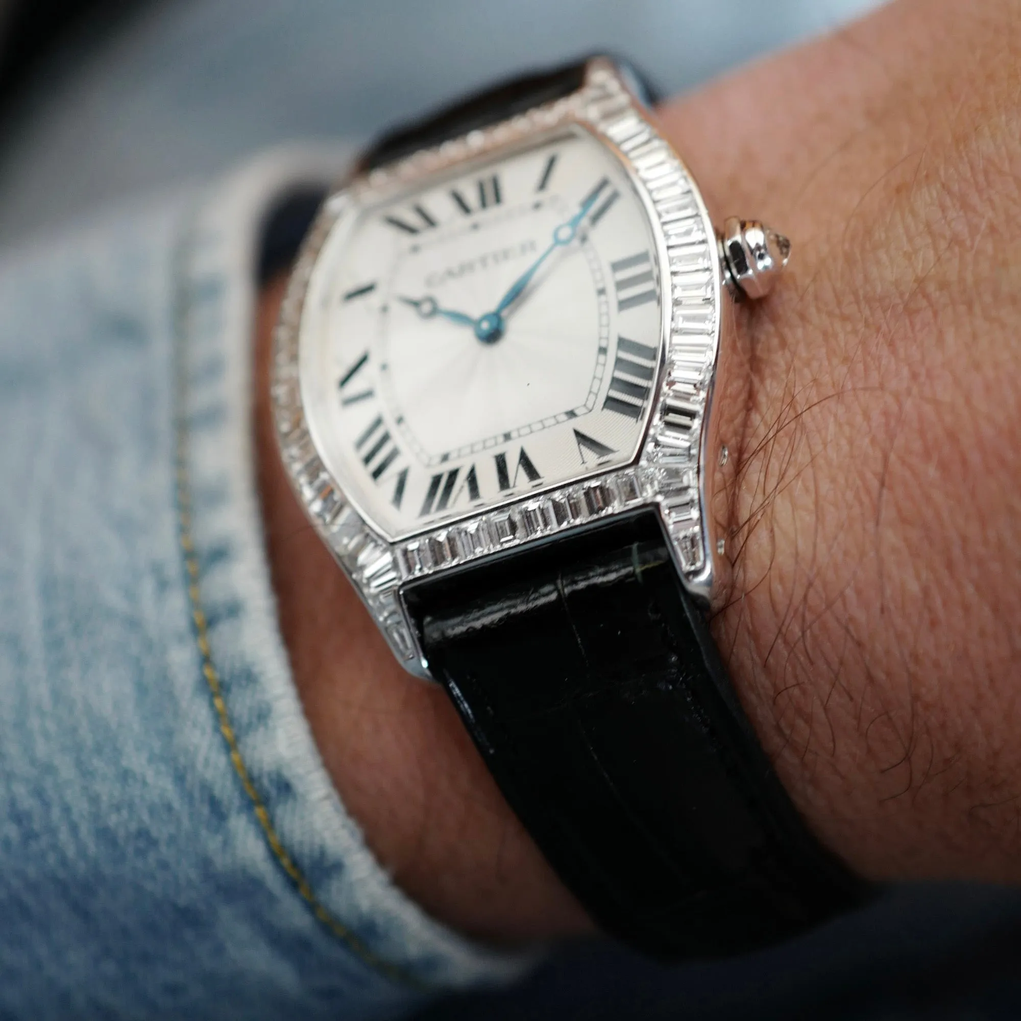Cartier White Gold Tortue Ref. WGTO0003 with Original Baguette Diamonds