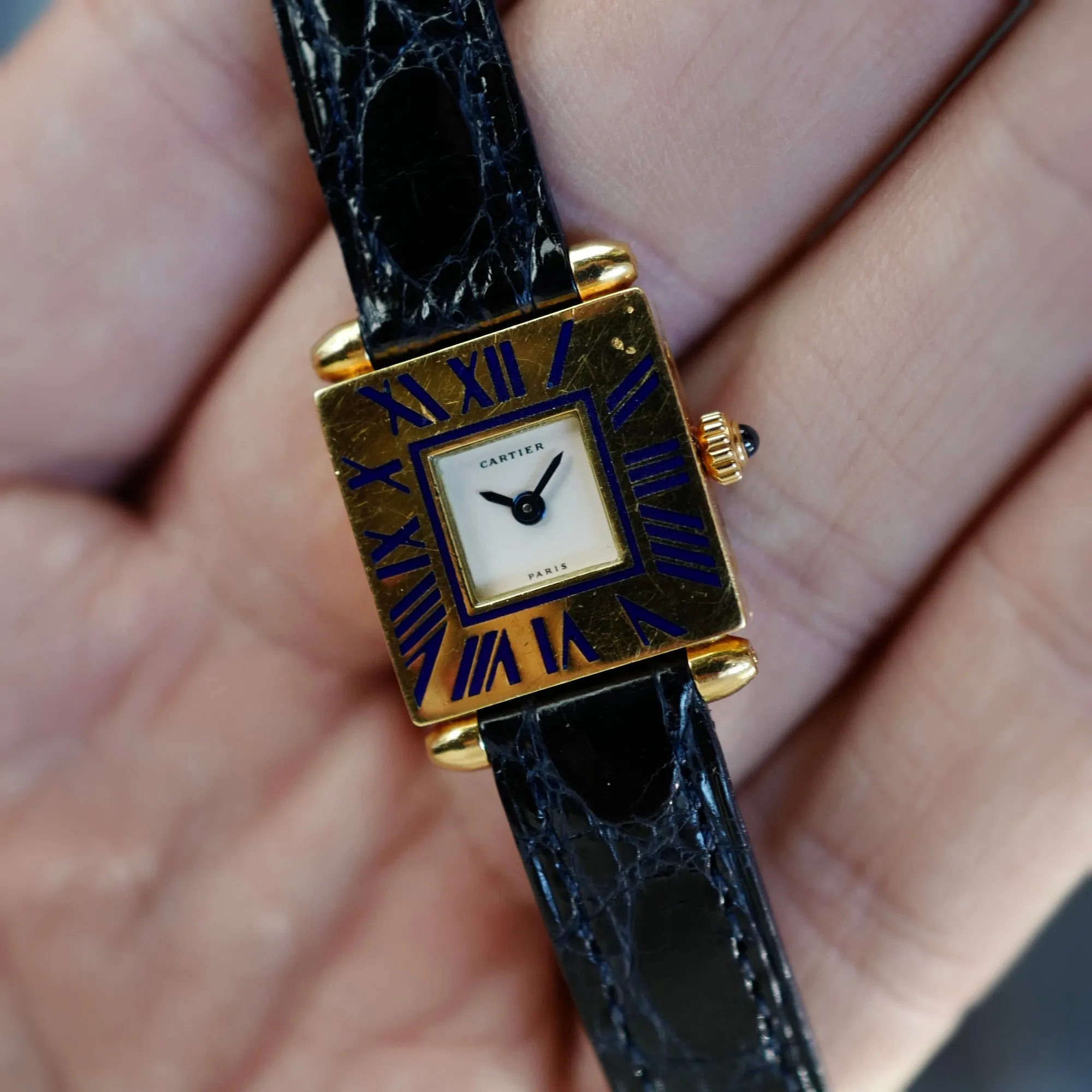 Cartier Yellow Gold Mini Obus with Enamel