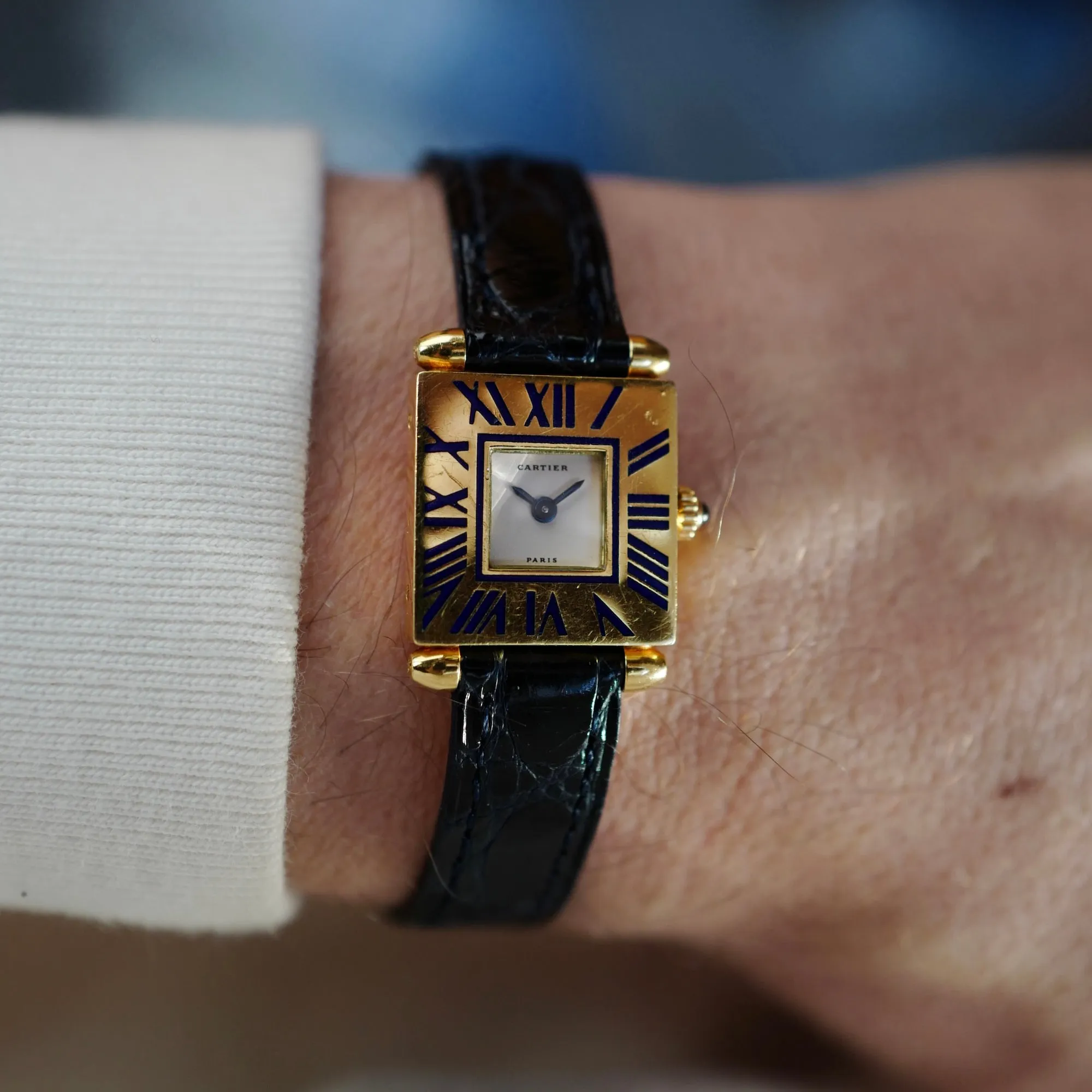 Cartier Yellow Gold Mini Obus with Enamel