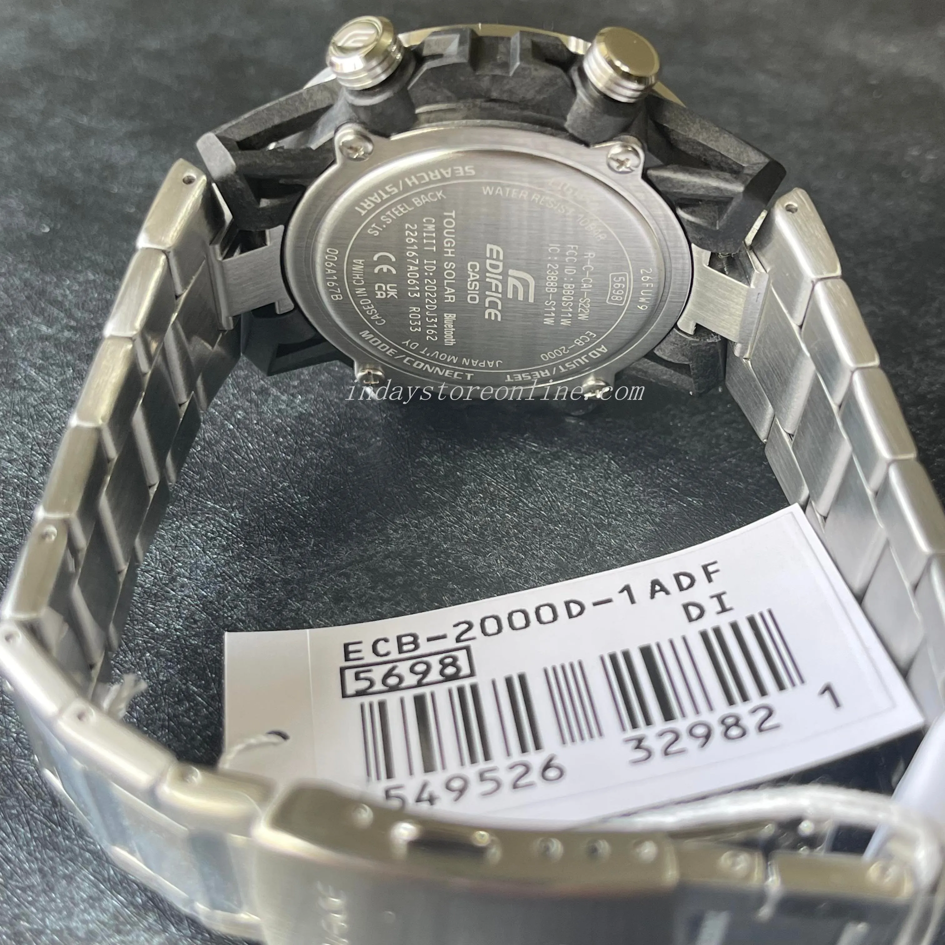 Casio Edifice Men's Watch ECB-2000D-1A Edifice Sospensione Mineral Glass Mobile link Bluetooth