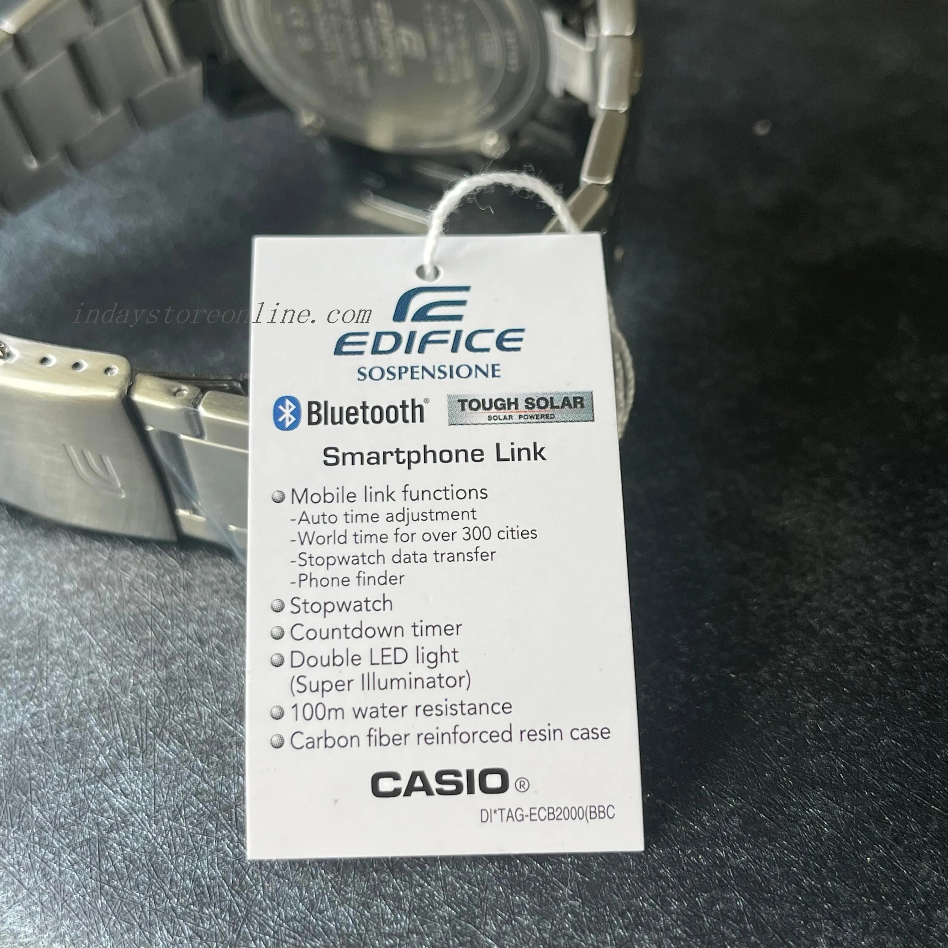 Casio Edifice Men's Watch ECB-2000D-1A Edifice Sospensione Mineral Glass Mobile link Bluetooth
