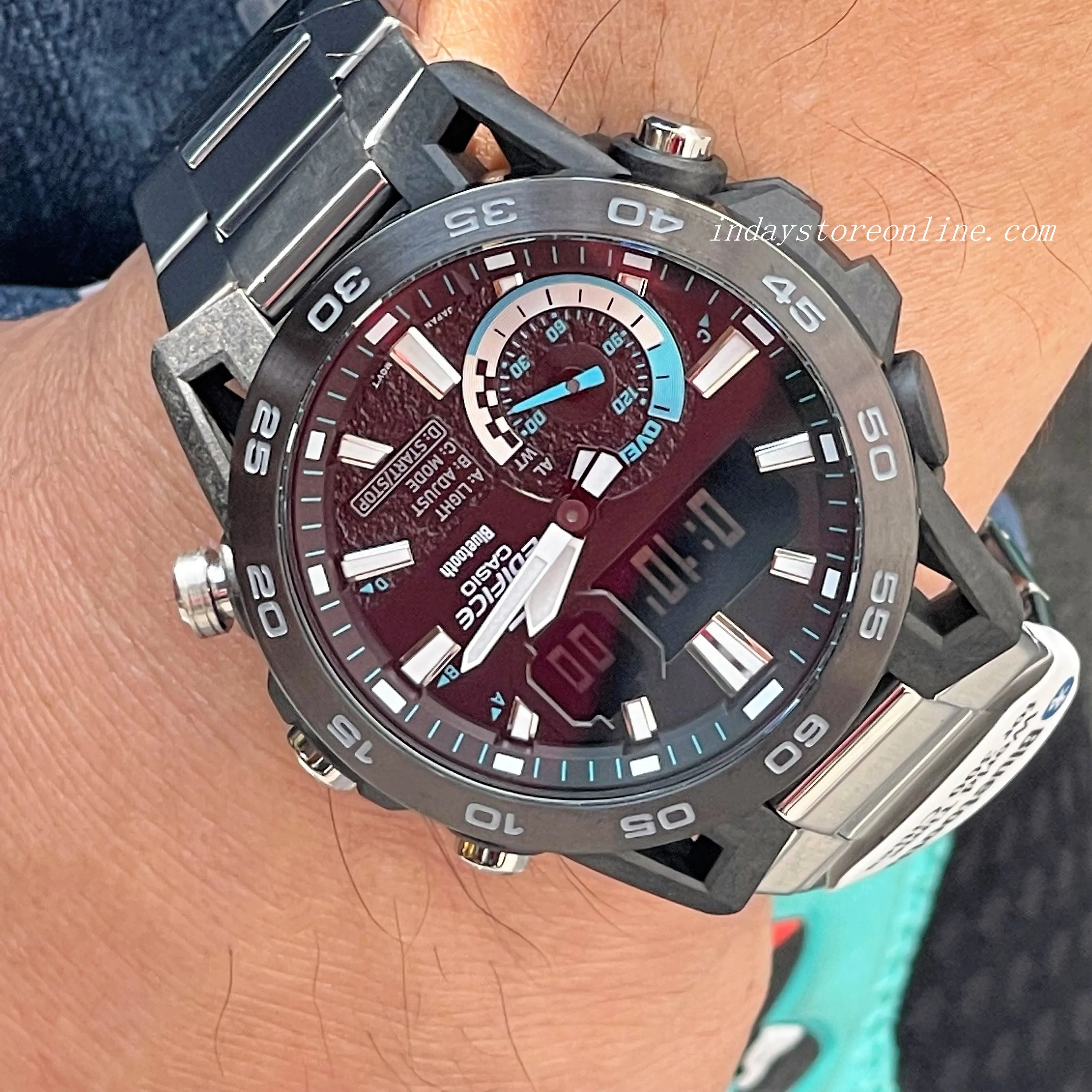 Casio Edifice Men's Watch ECB-40DB-1A Edifice Sospensione Mobile link Bluetooth