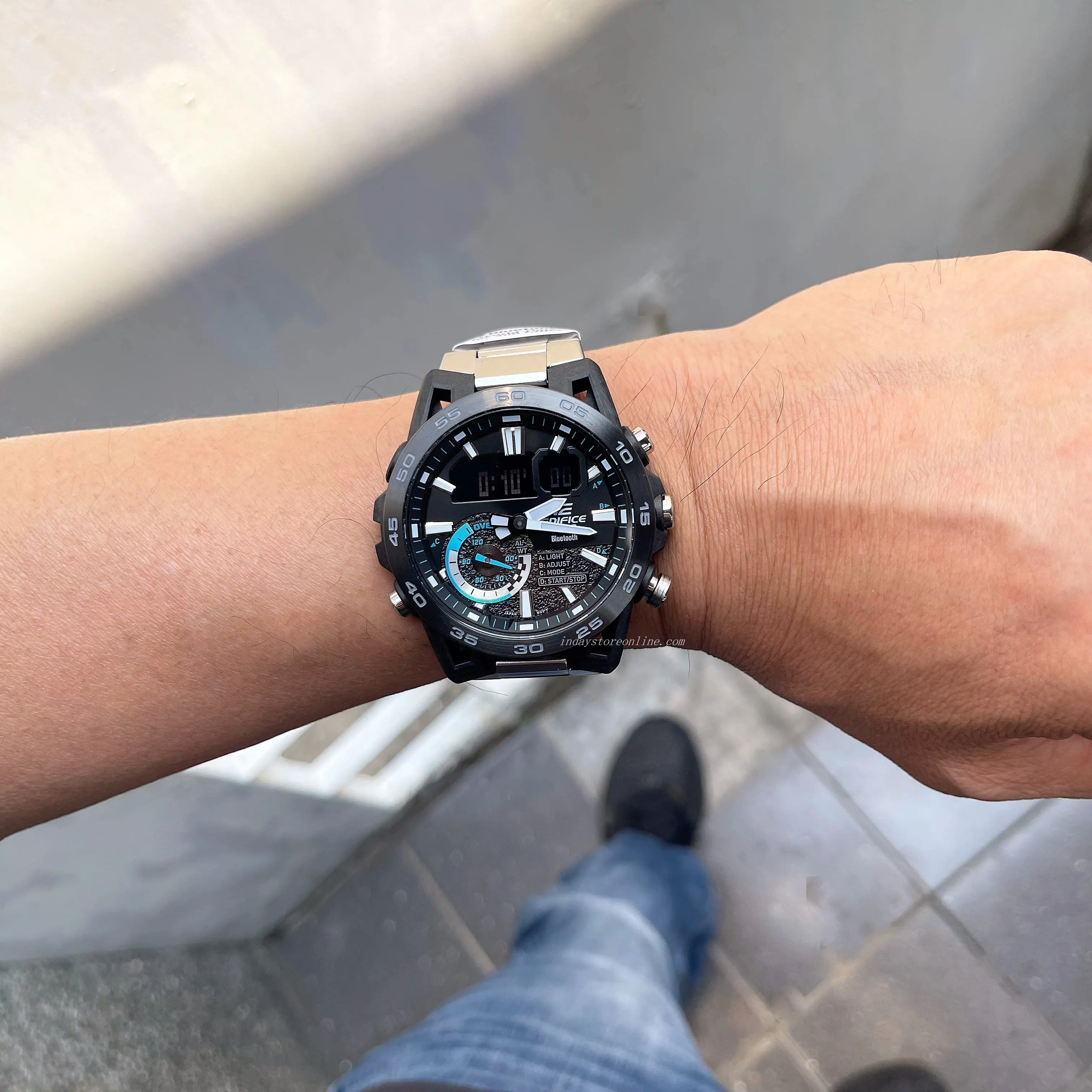 Casio Edifice Men's Watch ECB-40DB-1A Edifice Sospensione Mobile link Bluetooth