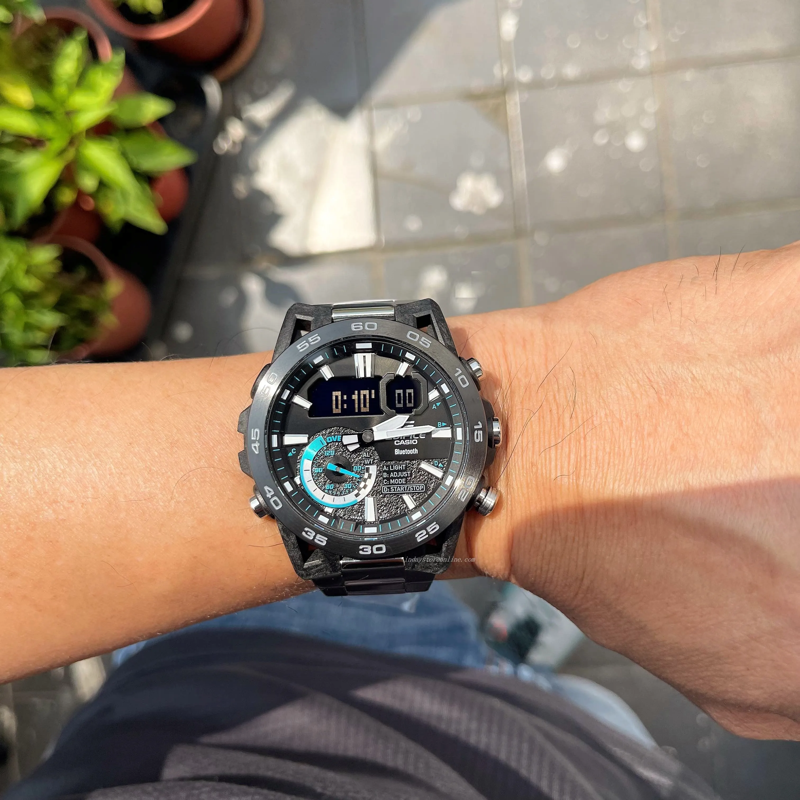 Casio Edifice Men's Watch ECB-40DB-1A Edifice Sospensione Mobile link Bluetooth