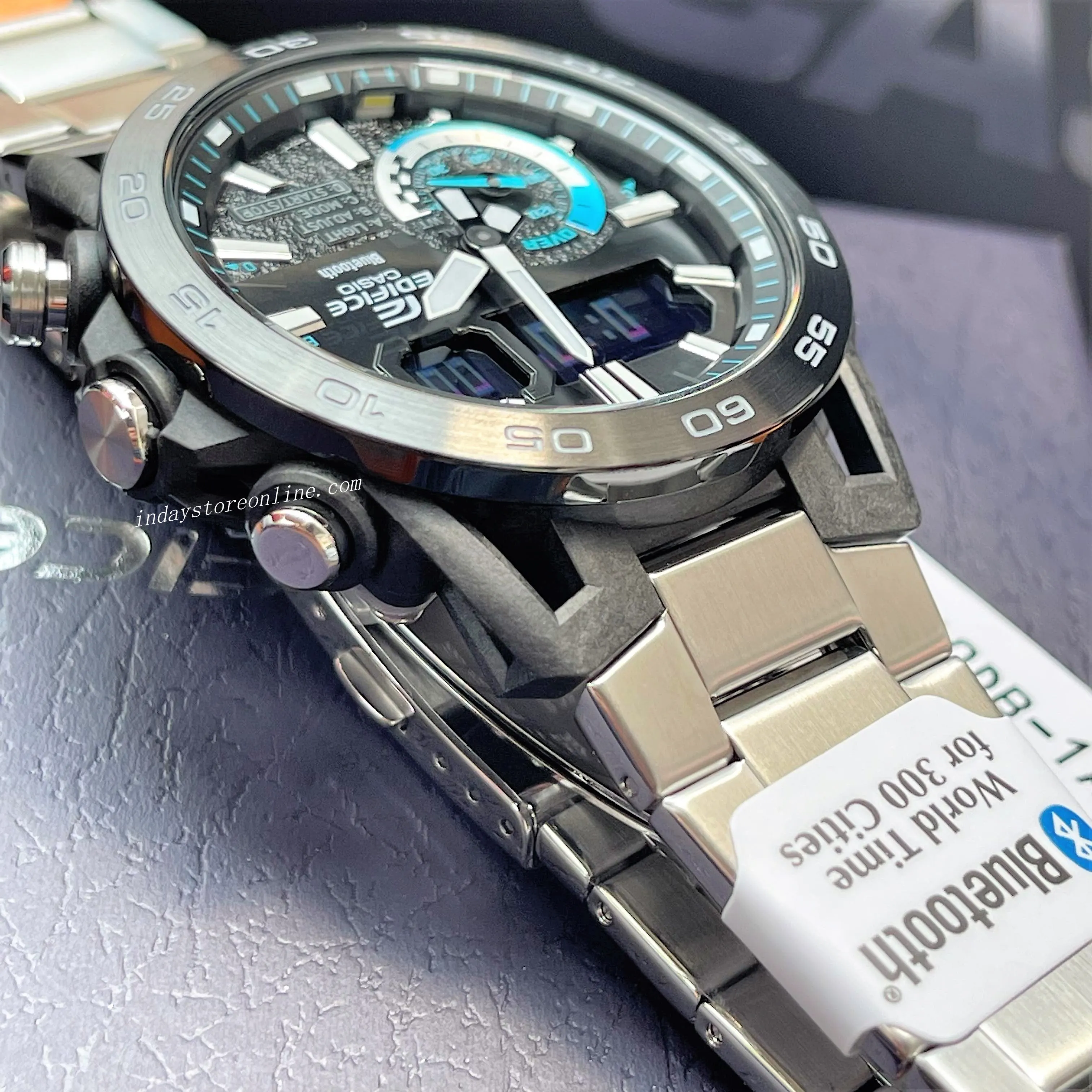 Casio Edifice Men's Watch ECB-40DB-1A Edifice Sospensione Mobile link Bluetooth