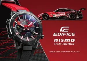 CASIO EDIFICE NISMO MY23 EDTN BT, SOLAR, 100M WR, BLK FACE RED/BLACK BEZEL & BAND