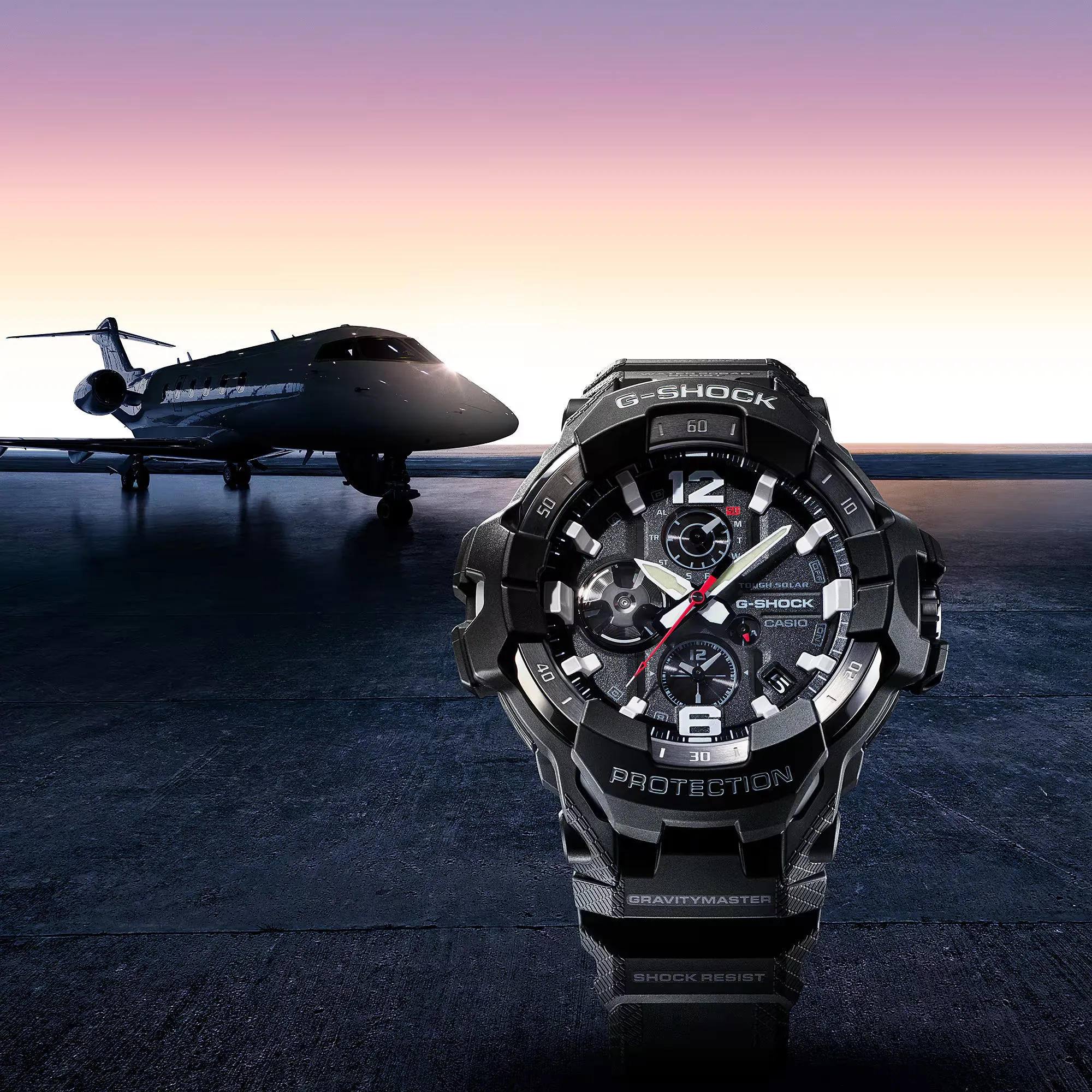 CASIO G-SHOCK GRB300-1A4 Gravity Master Black Solar Bluetooth Pilot Watch