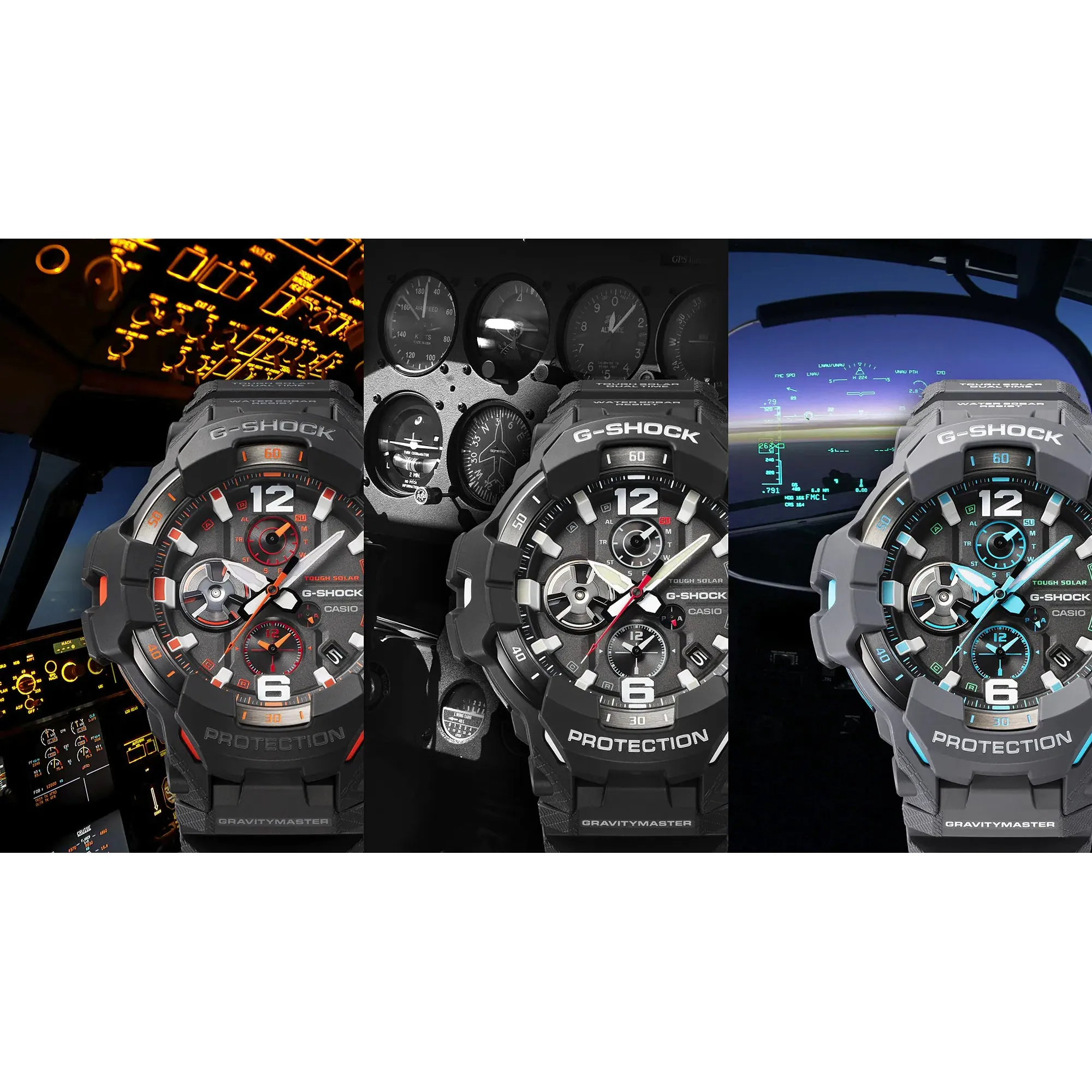 CASIO G-SHOCK GRB300-1A4 Gravity Master Black Solar Bluetooth Pilot Watch