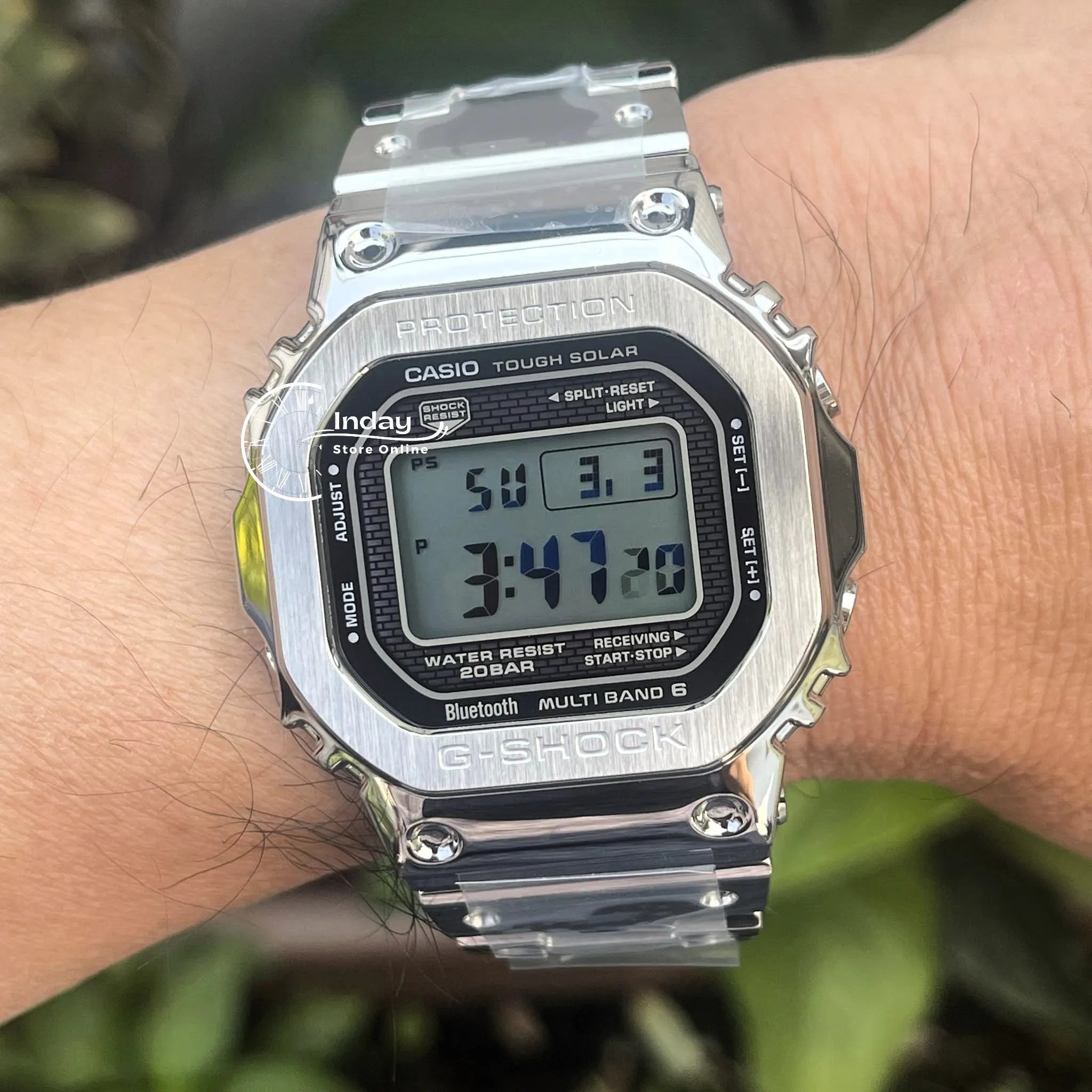 Casio G-Shock Men's Watch GMW-B5000D-1 Stainless Steel Band Shock Resistant Tough Solar Mobile link Bluetooth