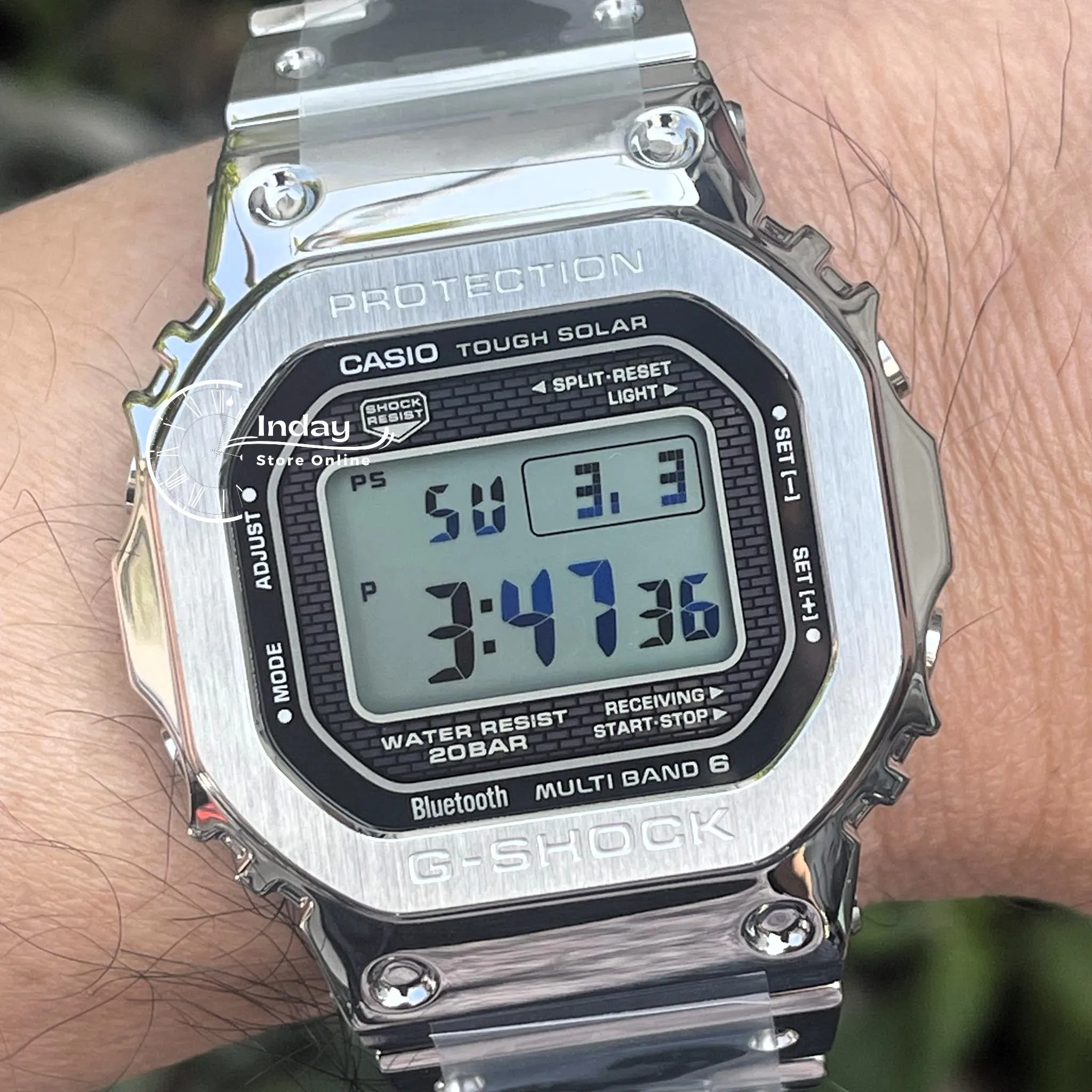 Casio G-Shock Men's Watch GMW-B5000D-1 Stainless Steel Band Shock Resistant Tough Solar Mobile link Bluetooth