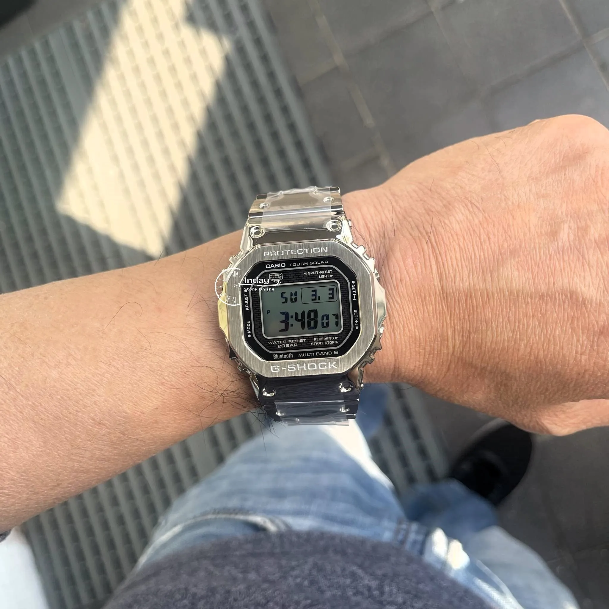 Casio G-Shock Men's Watch GMW-B5000D-1 Stainless Steel Band Shock Resistant Tough Solar Mobile link Bluetooth