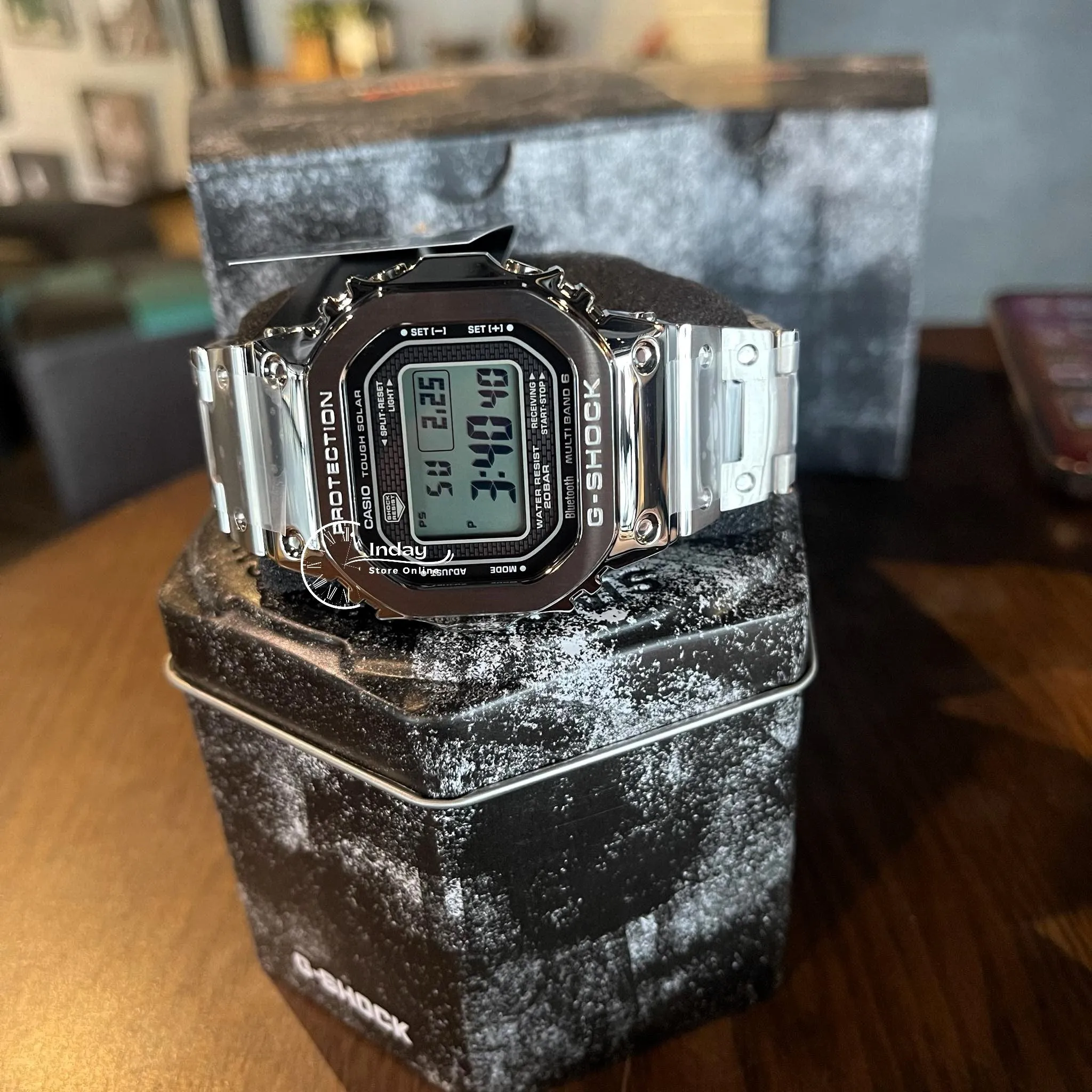 Casio G-Shock Men's Watch GMW-B5000D-1 Stainless Steel Band Shock Resistant Tough Solar Mobile link Bluetooth