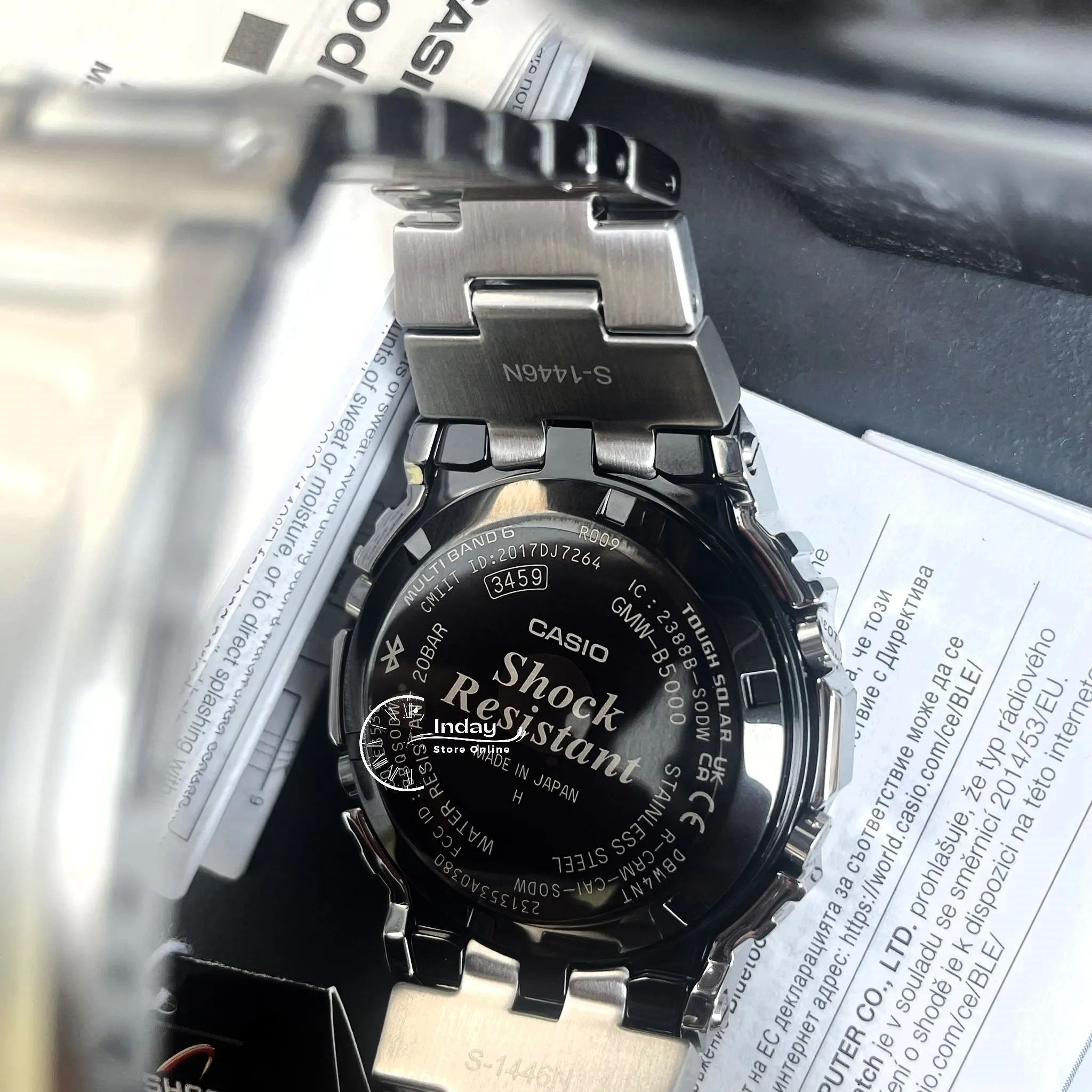 Casio G-Shock Men's Watch GMW-B5000D-1 Stainless Steel Band Shock Resistant Tough Solar Mobile link Bluetooth