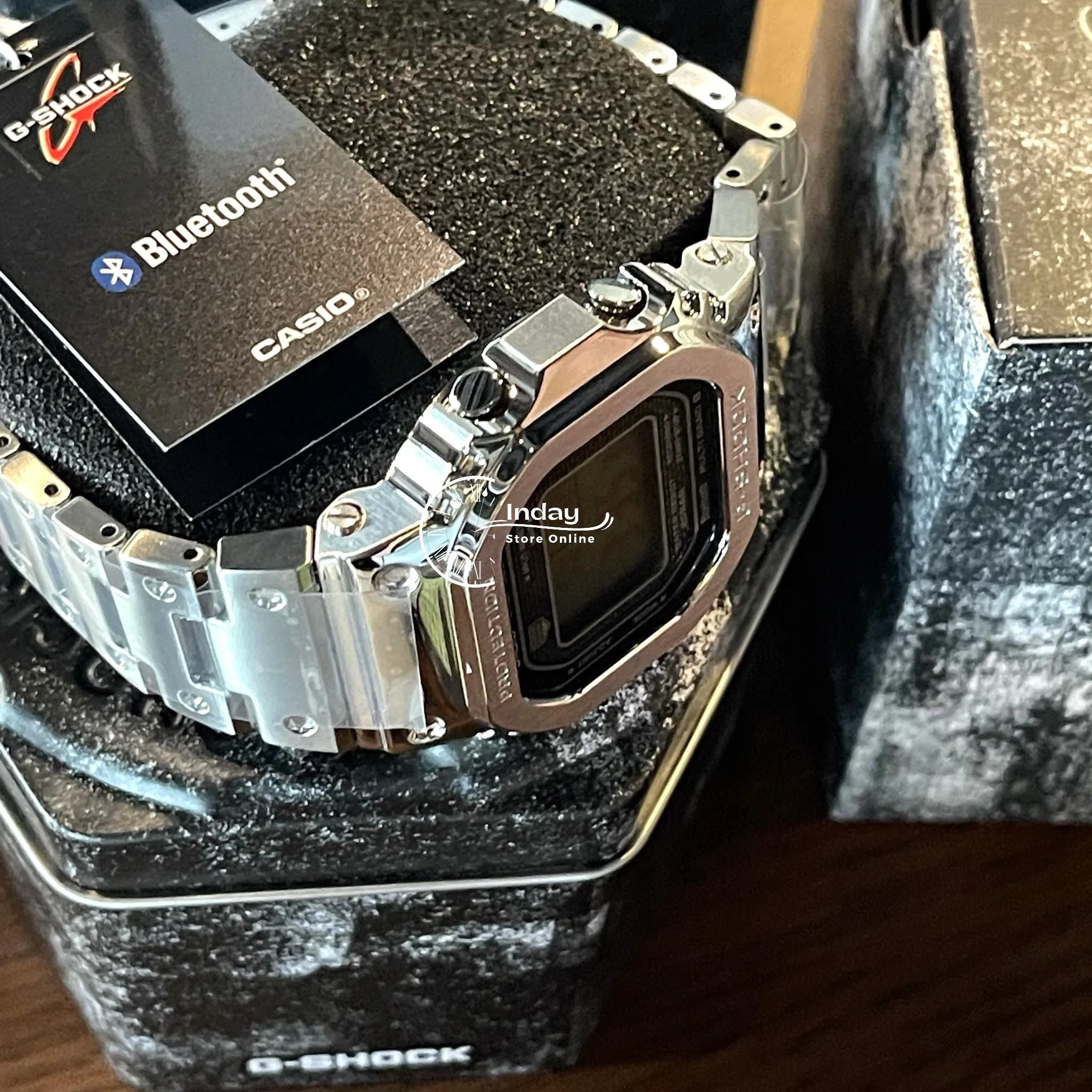 Casio G-Shock Men's Watch GMW-B5000D-1 Stainless Steel Band Shock Resistant Tough Solar Mobile link Bluetooth