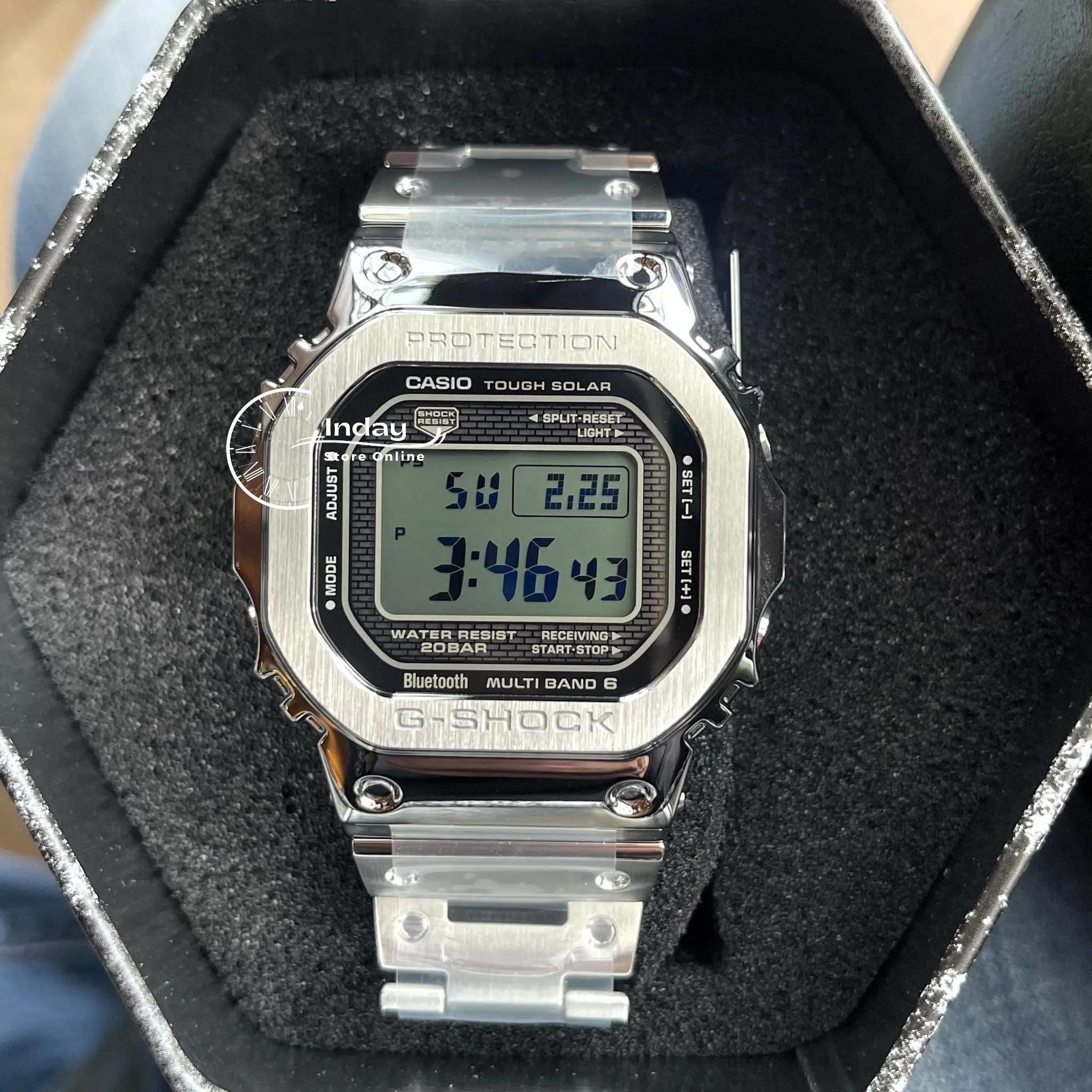 Casio G-Shock Men's Watch GMW-B5000D-1 Stainless Steel Band Shock Resistant Tough Solar Mobile link Bluetooth