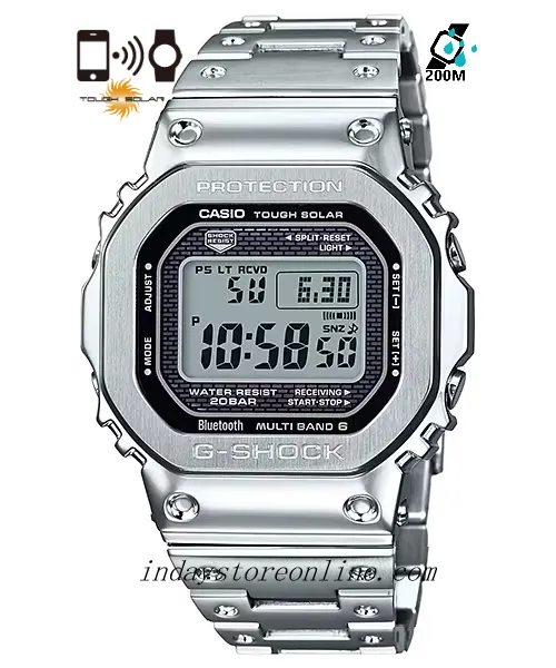 Casio G-Shock Men's Watch GMW-B5000D-1 Stainless Steel Band Shock Resistant Tough Solar Mobile link Bluetooth