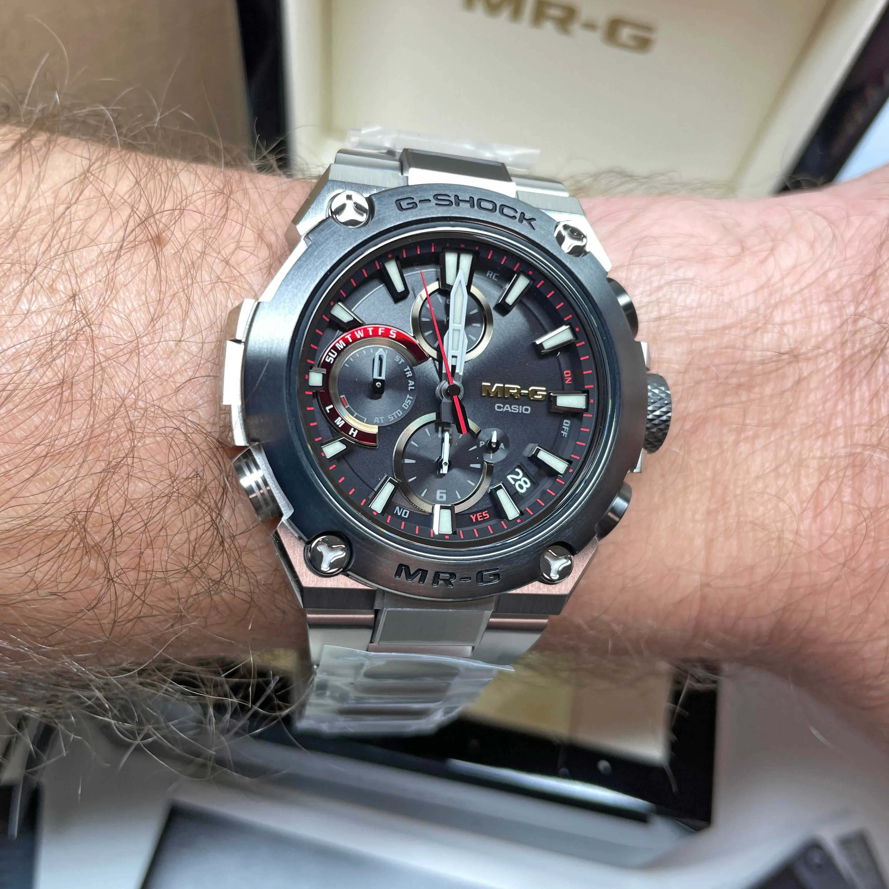Casio G-Shock MR-G GPS Black Titanium Mid-Size Solar Bluetooth Watch MRGB1000D-1A