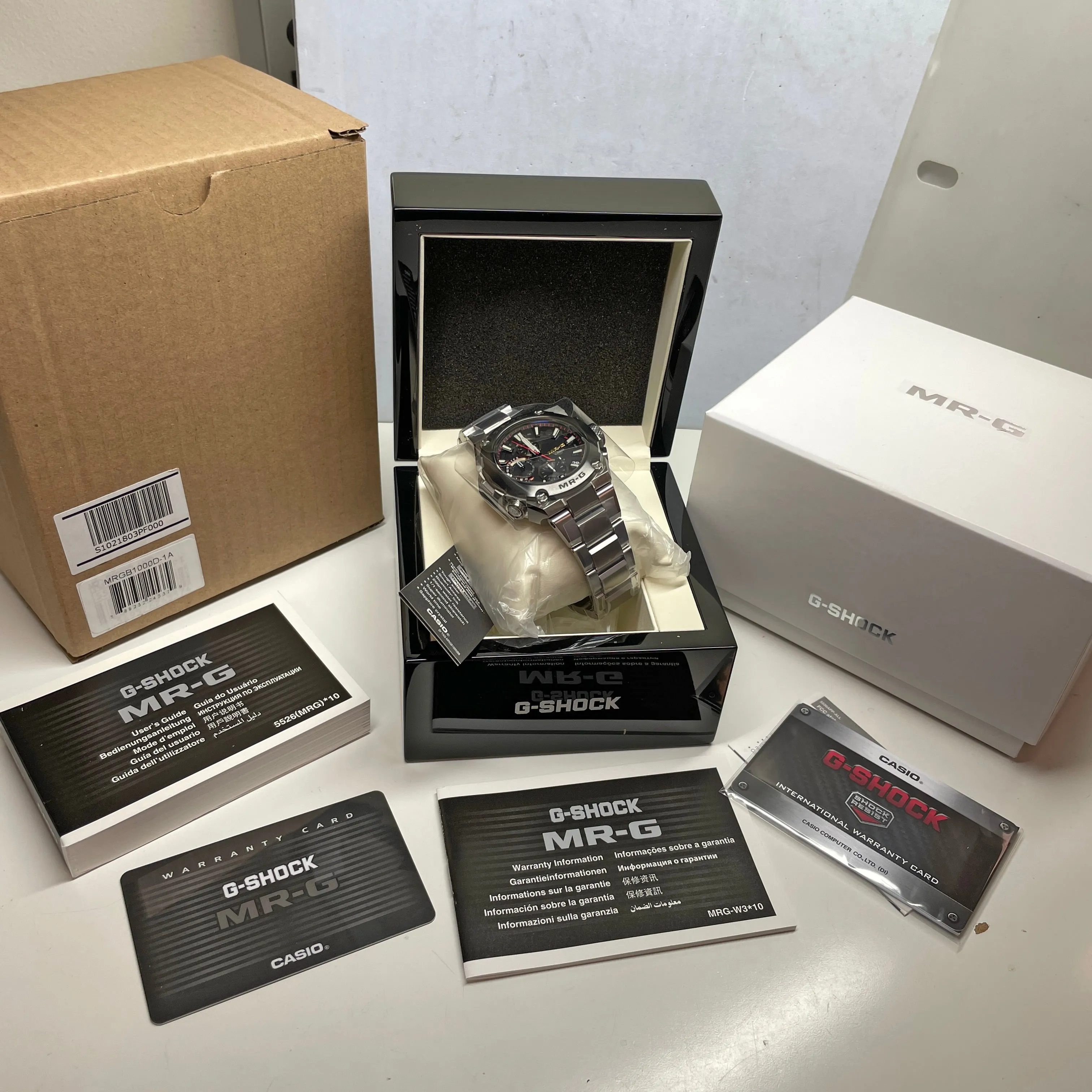 Casio G-Shock MR-G GPS Black Titanium Mid-Size Solar Bluetooth Watch MRGB1000D-1A