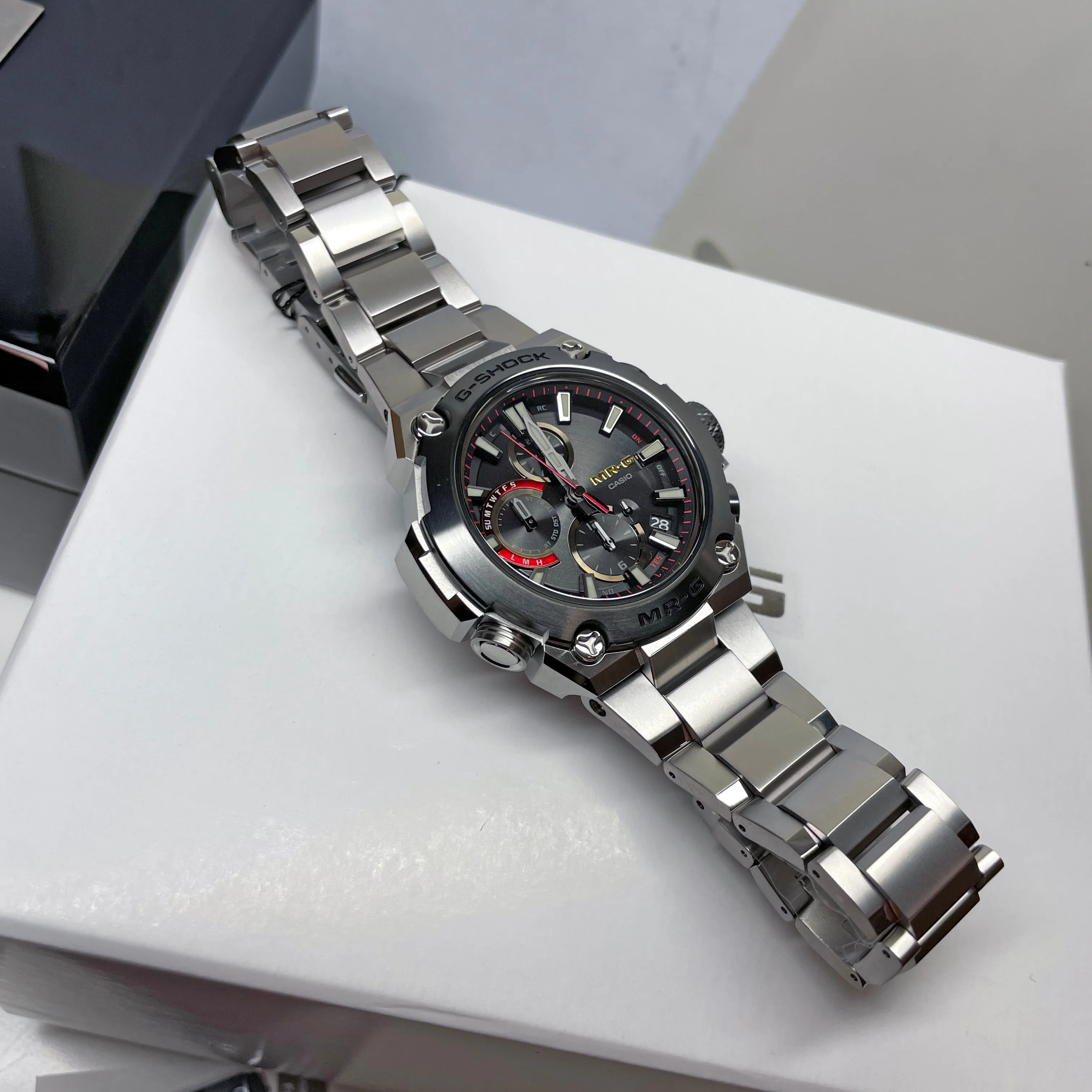 Casio G-Shock MR-G GPS Black Titanium Mid-Size Solar Bluetooth Watch MRGB1000D-1A