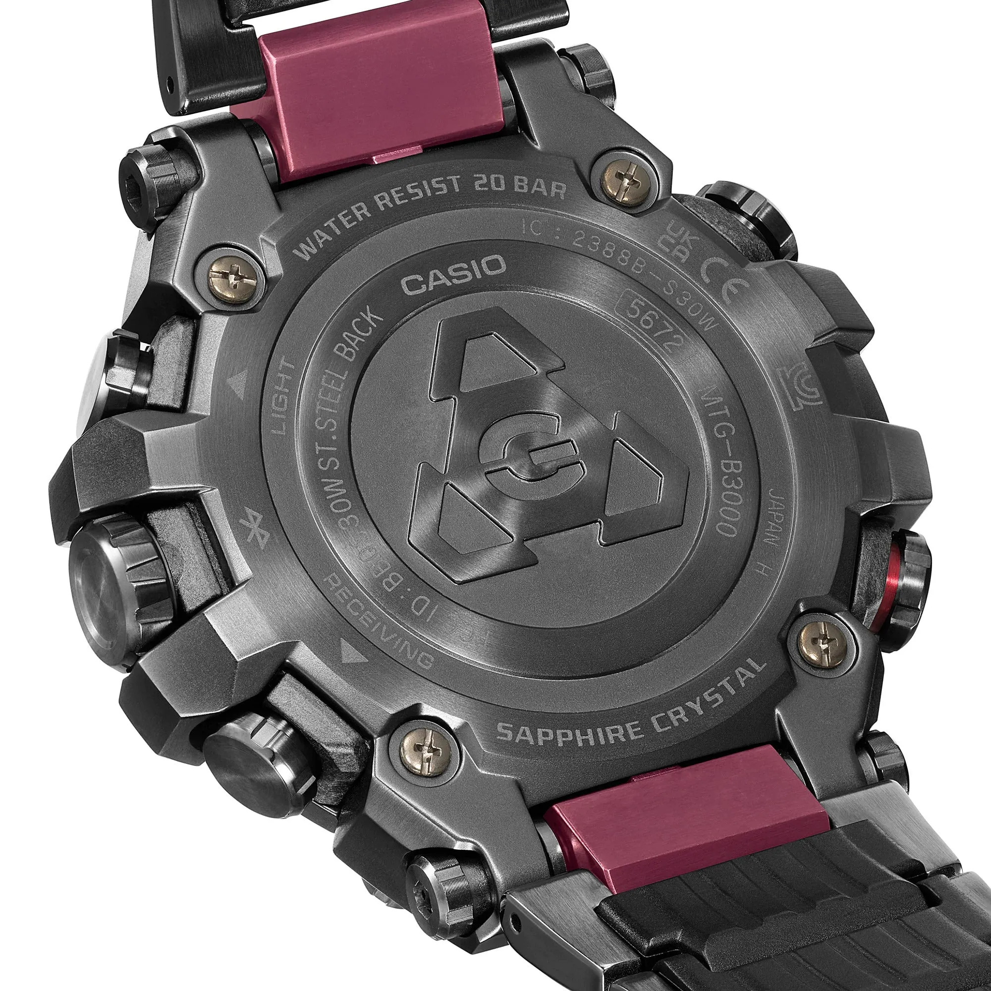 Casio G-Shock MT-G Tough Solar Smartphone Link Black-Red MTG-B3000BD-1A