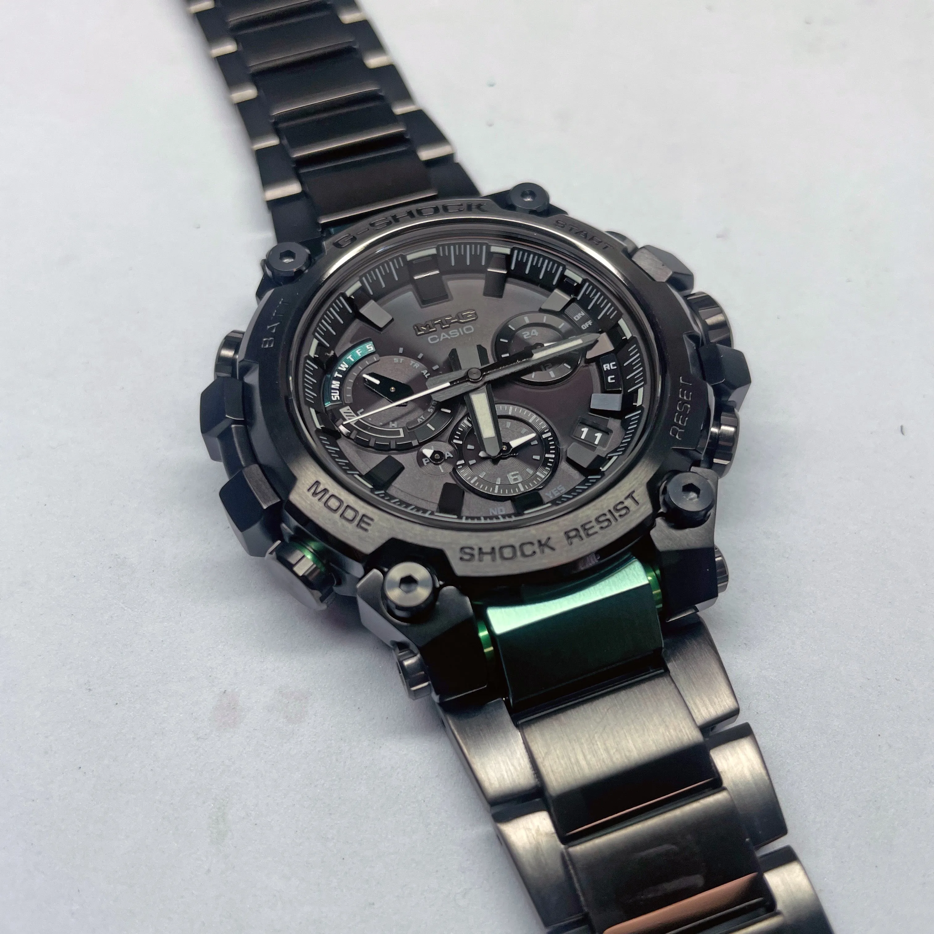 Casio G-Shock MTG MTGB3000BD12 Black & Green IP Bluetooth Watch