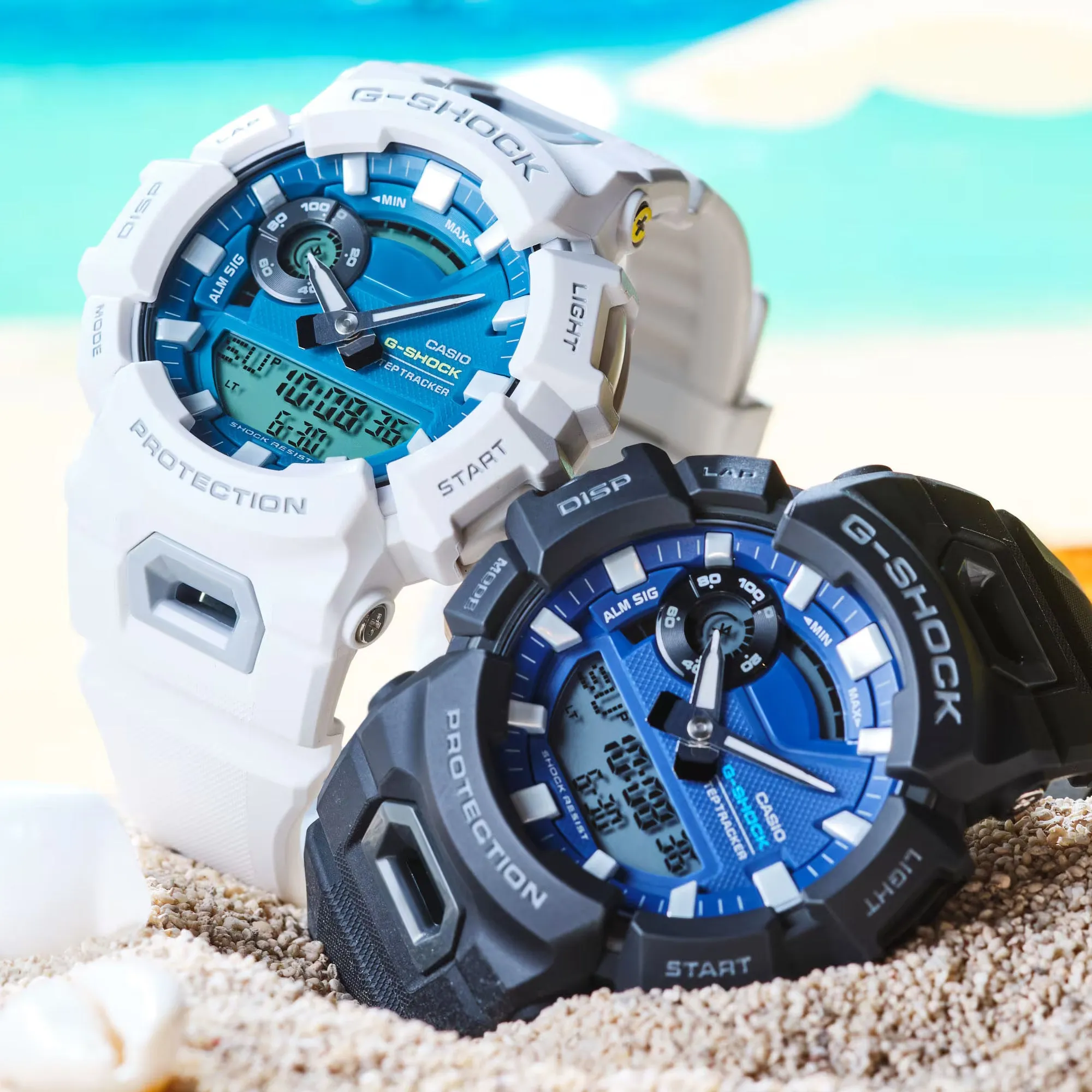 Casio G-Shock StepTracker Analog-Digital Blue White Watch GBA900CB-7A
