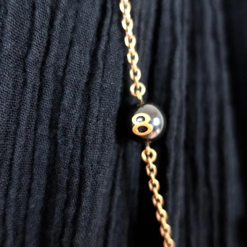Christian Dior Logo Bead Necklace Black/Gold