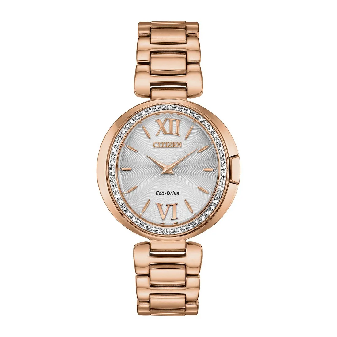 Citizen Capella Ladies Eco Drive Rose Tone and Diamond Watch