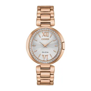 Citizen Capella Ladies Eco Drive Rose Tone and Diamond Watch