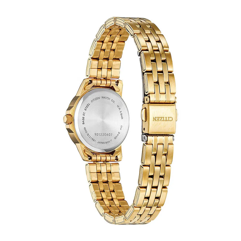 Citizen Women's Gold Tone Stainless Steel Bracelet Quartz Watch EQ0603-59F