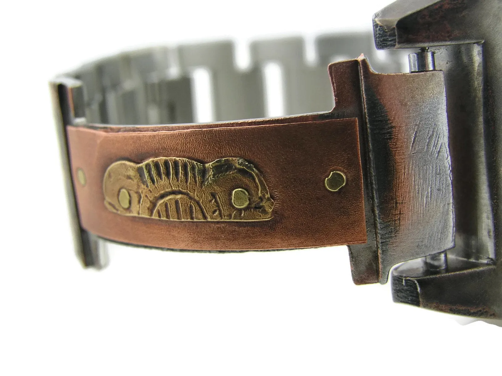 Copper & Brass Watch, multicolor Dial