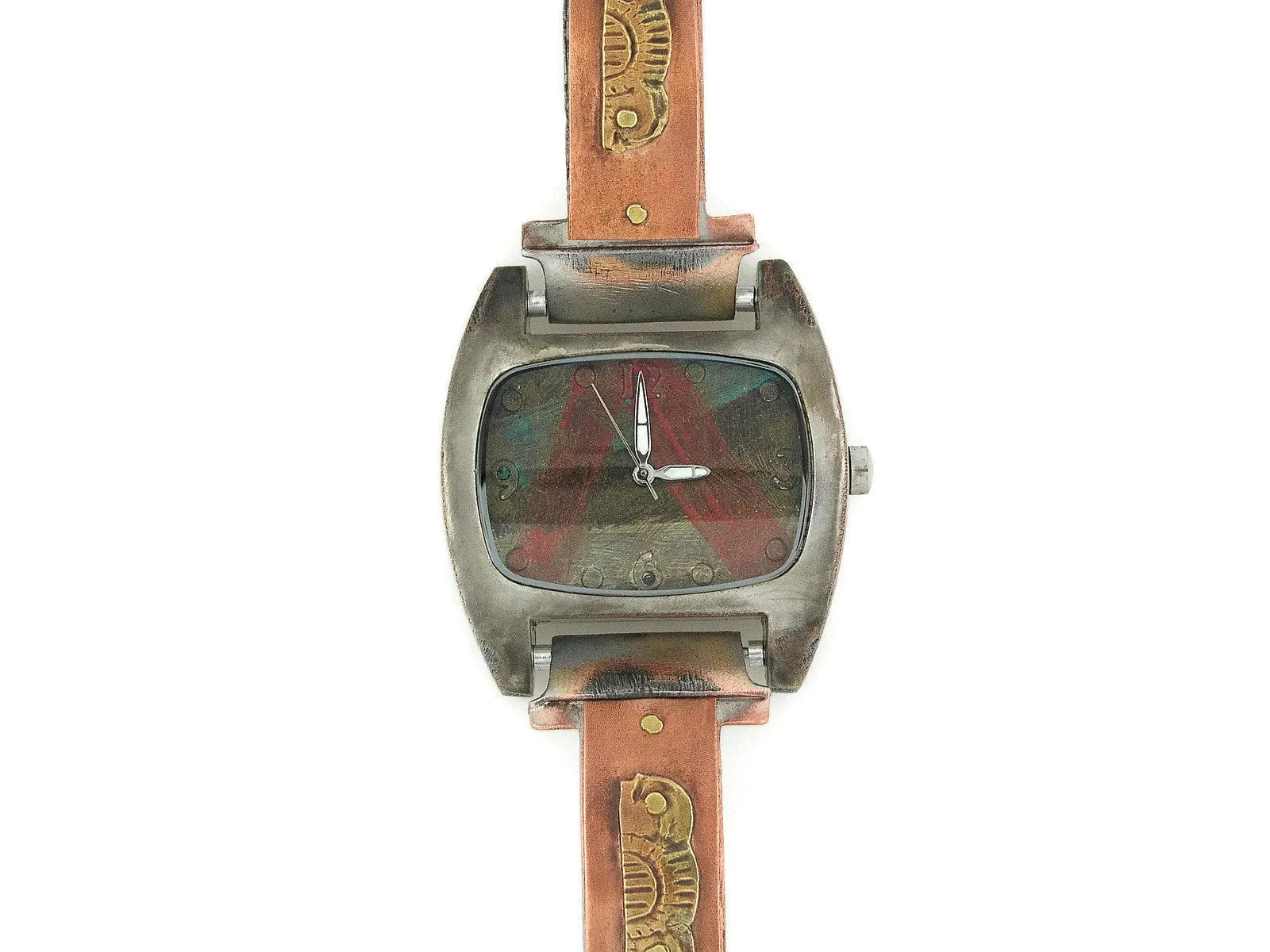 Copper & Brass Watch, multicolor Dial
