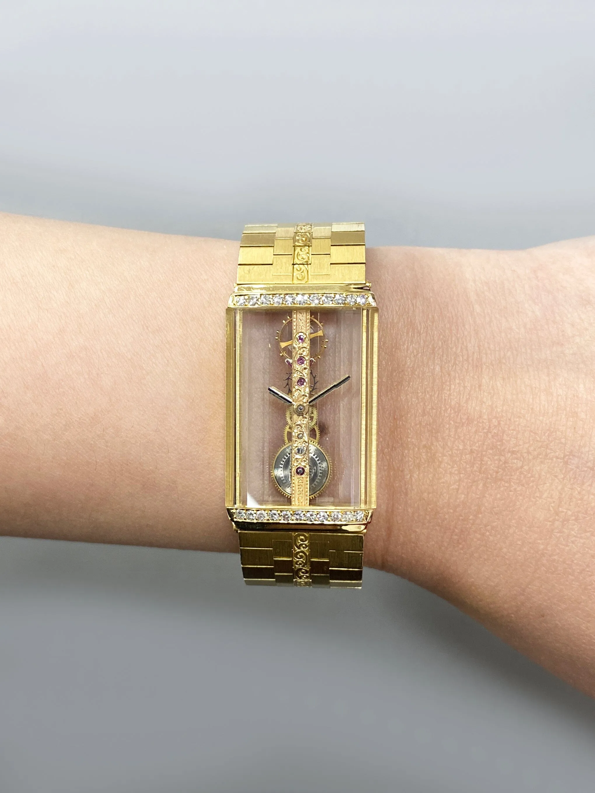 Corum Golden Bridge Diamond Yellow Gold Ladies Watch