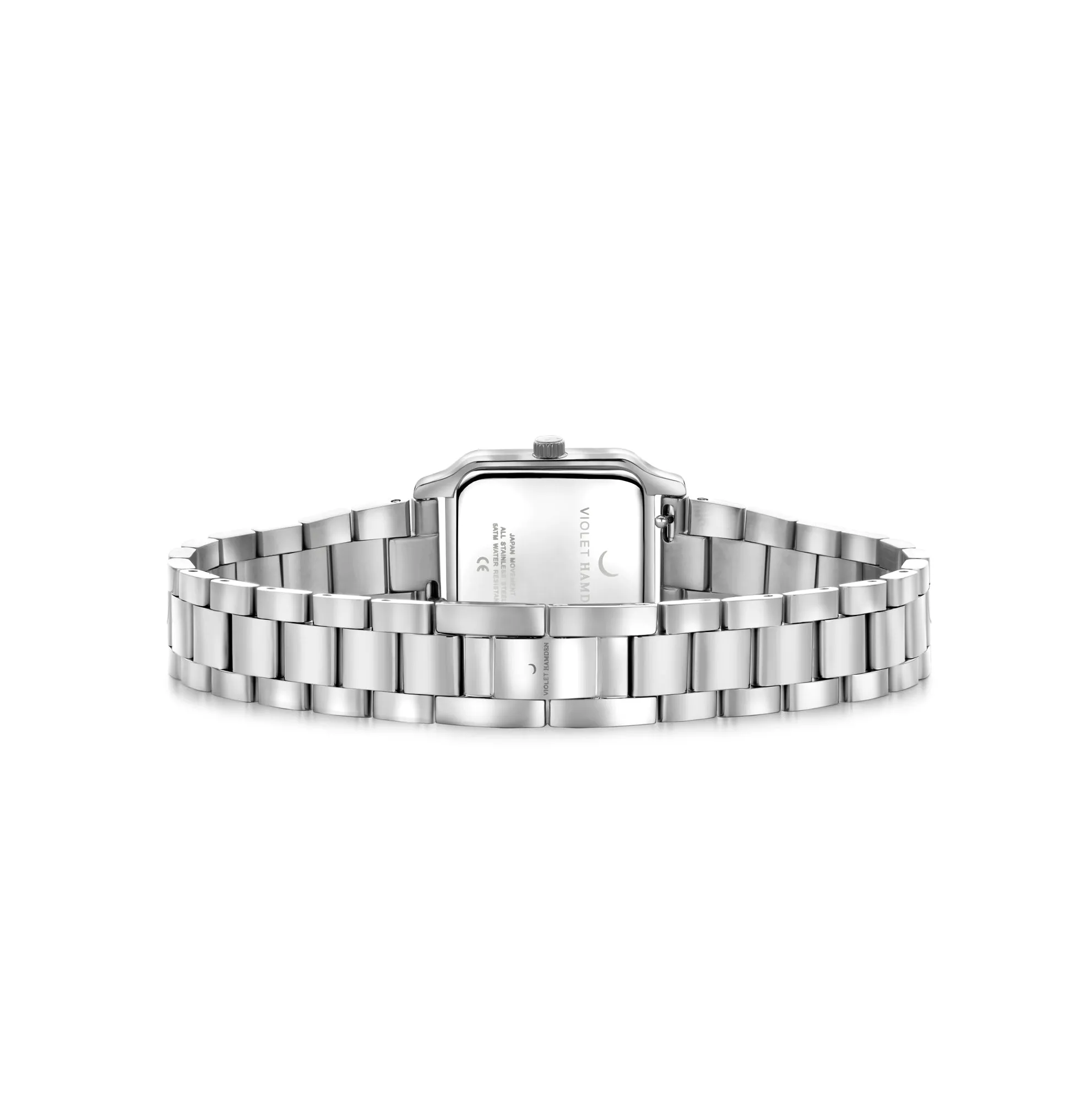 Dawn Base square ladies watch silver coloured and black