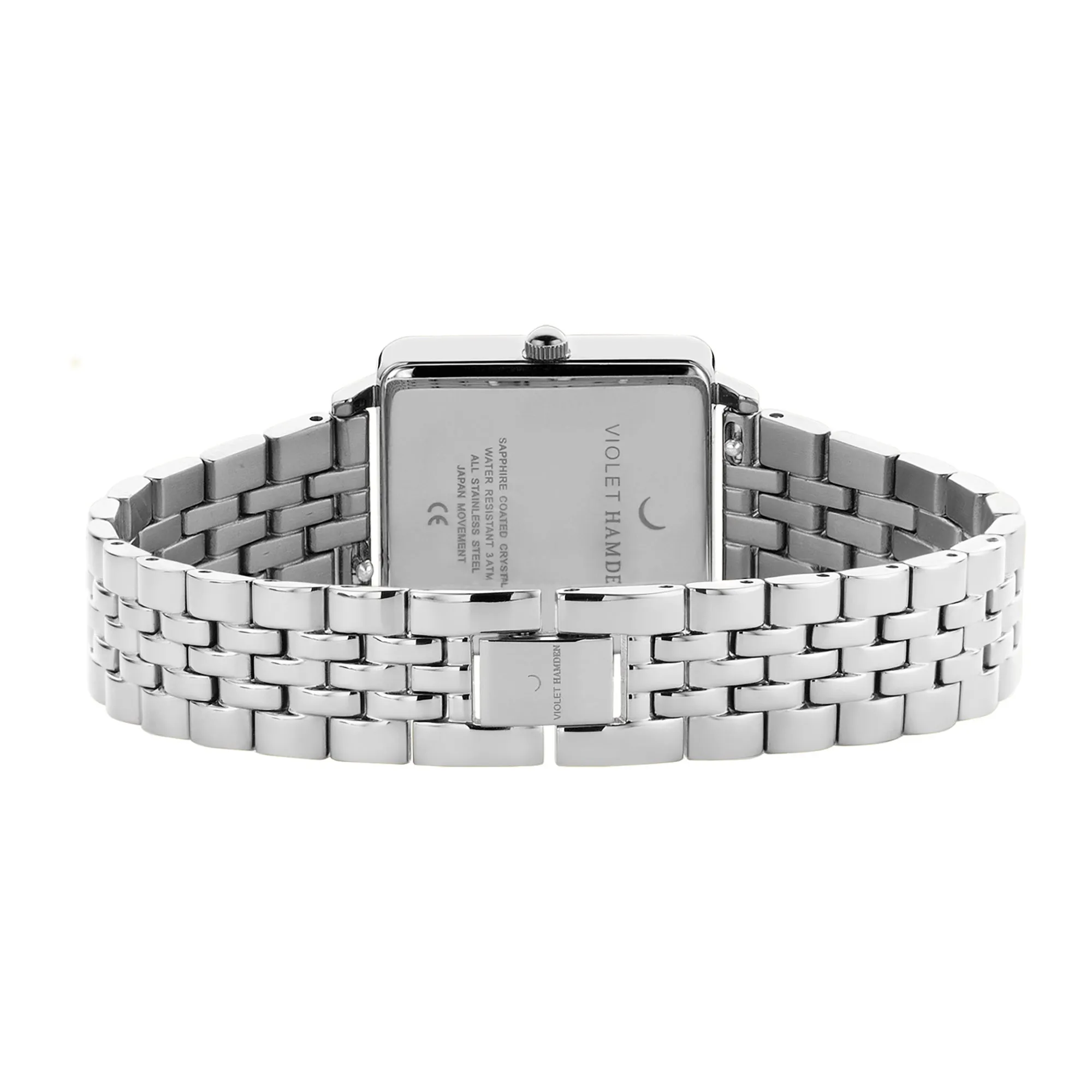 Dawn square ladies watch silver coloured and white