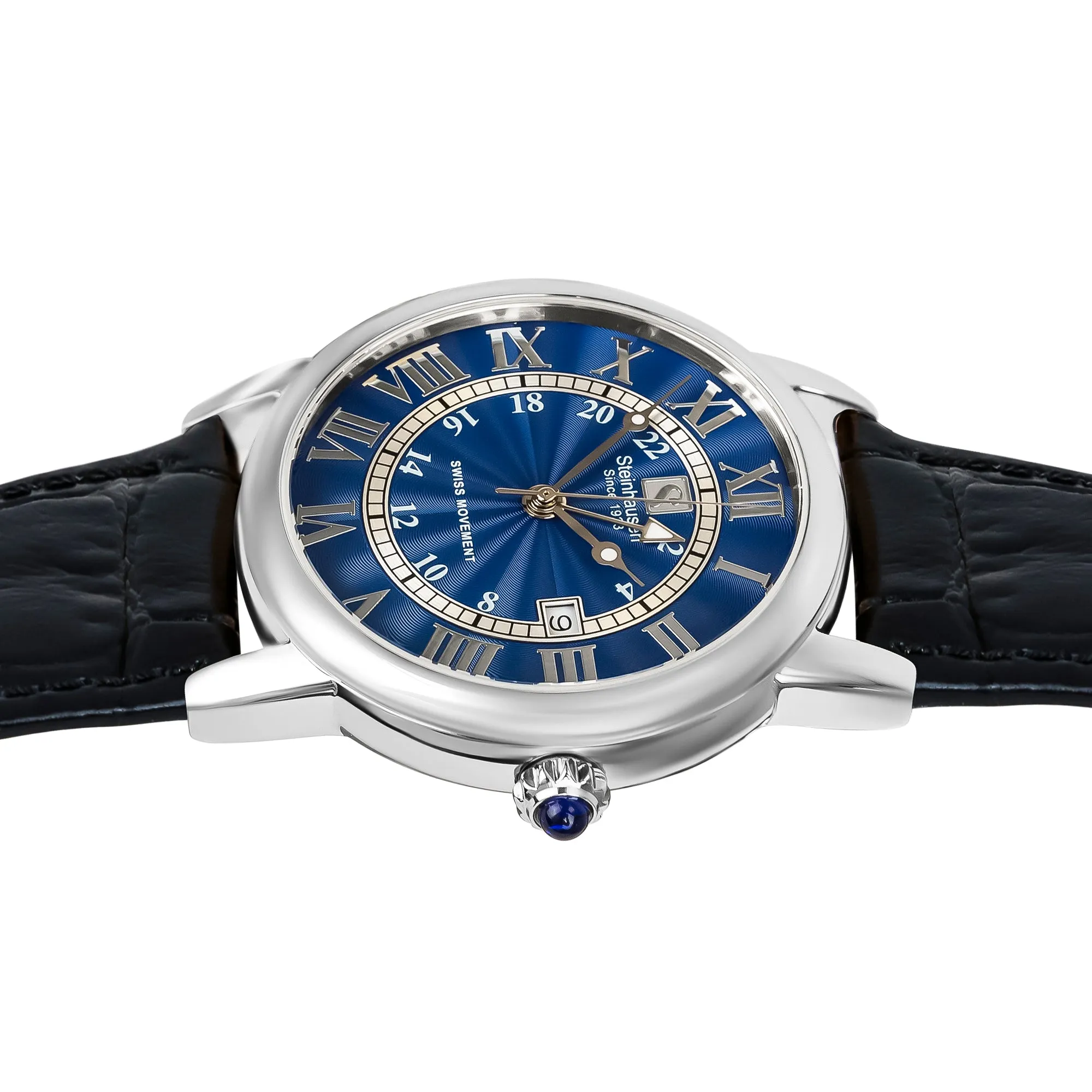 Delémont Collection - Silver / Blue Face - S0724