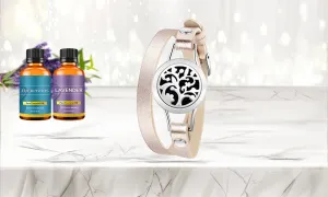 Designer Tree of Life Essential Oil Diffuser  Bracelet with Optional Oils