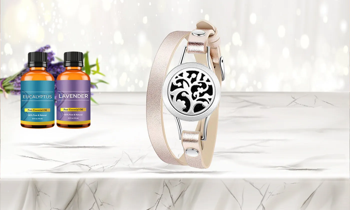 Designer Tree of Life Essential Oil Diffuser  Bracelet with Optional Oils