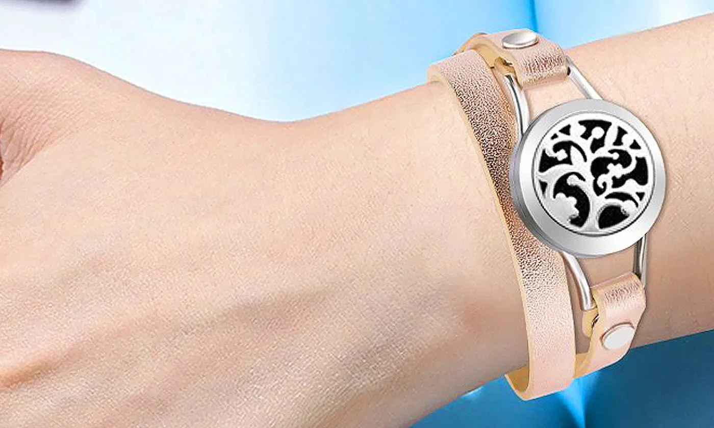 Designer Tree of Life Essential Oil Diffuser  Bracelet with Optional Oils