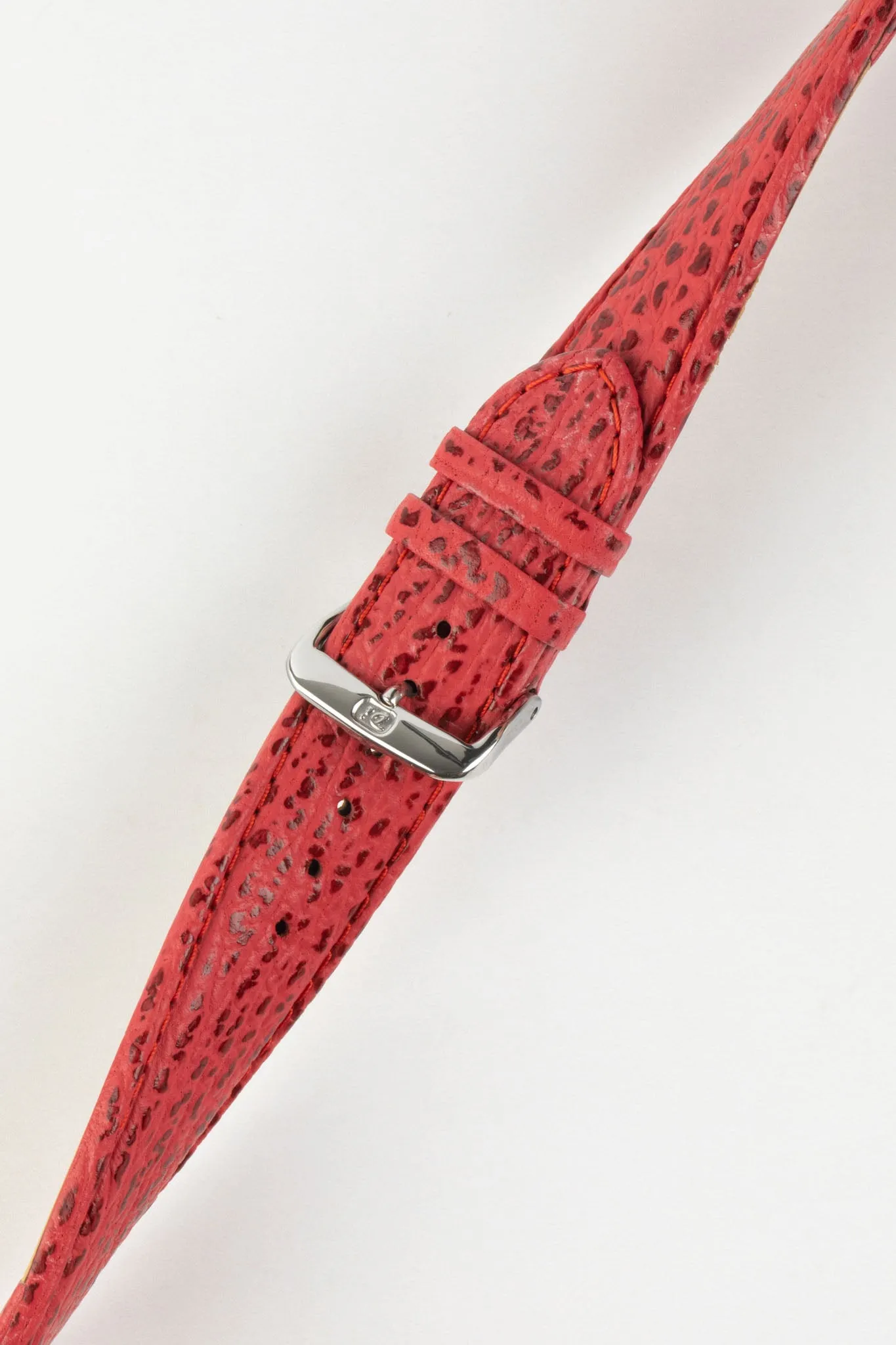 Di-Modell SHARKSKIN Waterproof Leather Watch Strap in RED
