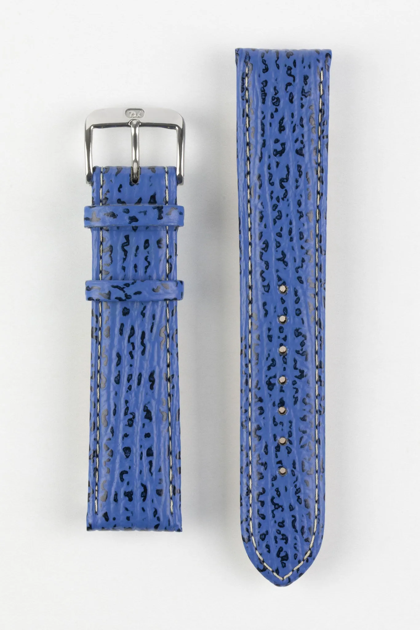 Di-Modell SHARKSKIN Waterproof Leather Watch Strap in ROYAL BLUE
