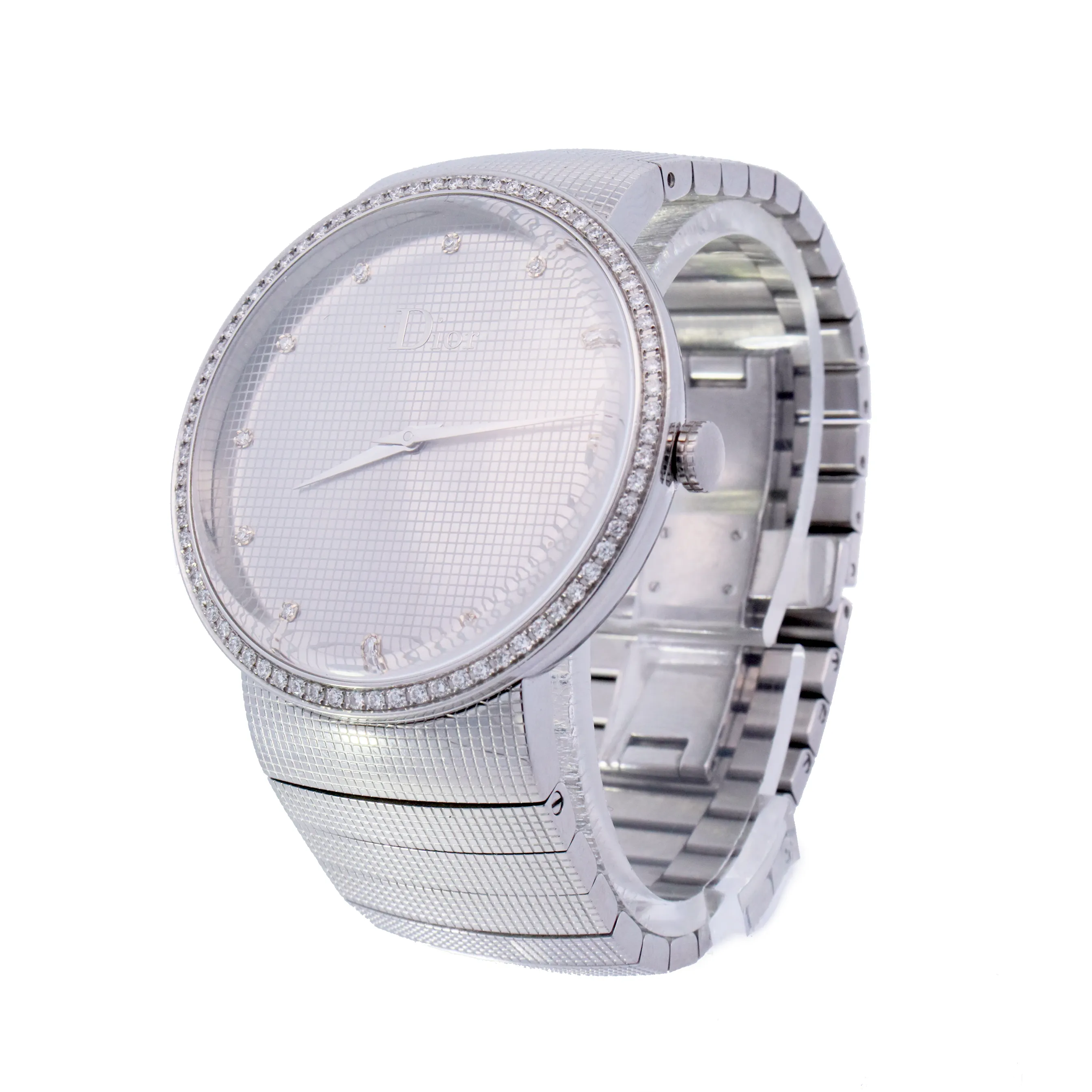 Dior Stainless Steel 34mm Diamond Dial Watch | Ref# DIORC0043111