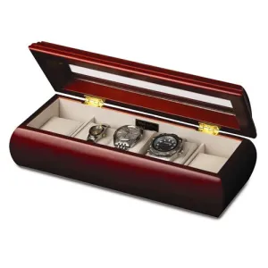 Domed Lid Cherry Finish 5-Watch Case