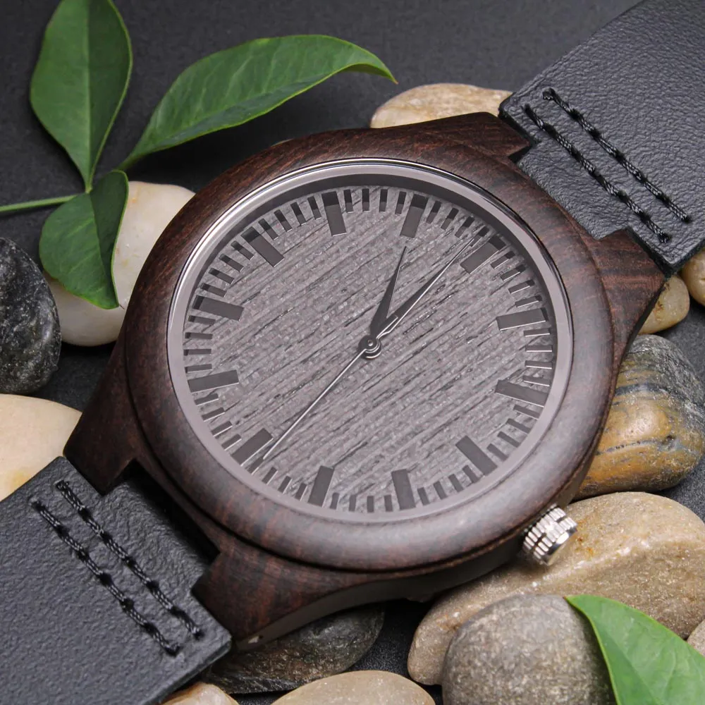 Firefighter Fireman Engraved Mens Wooden Watch Gift - Stay Safe
